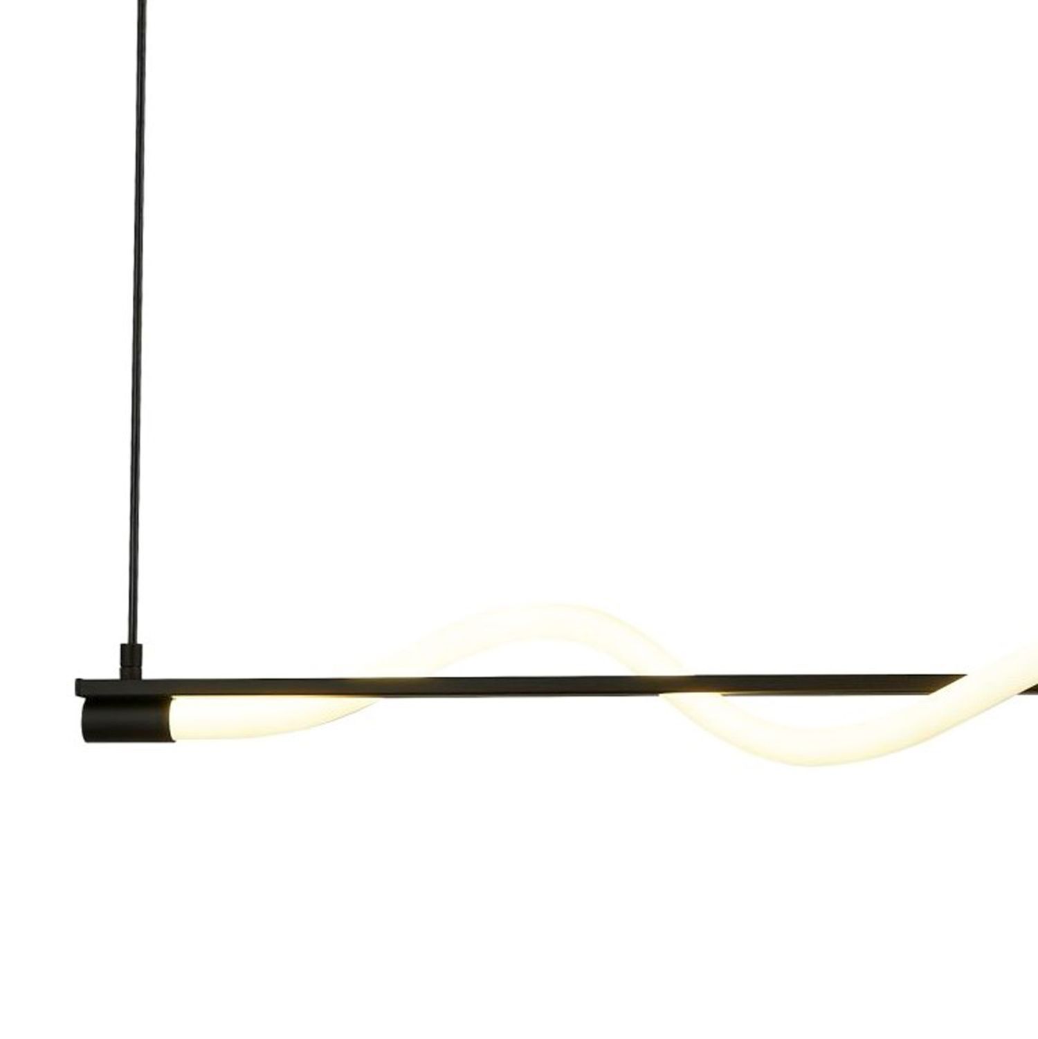 Suspension LED Noir mat Blanc Métal 2700 K L : 1 m