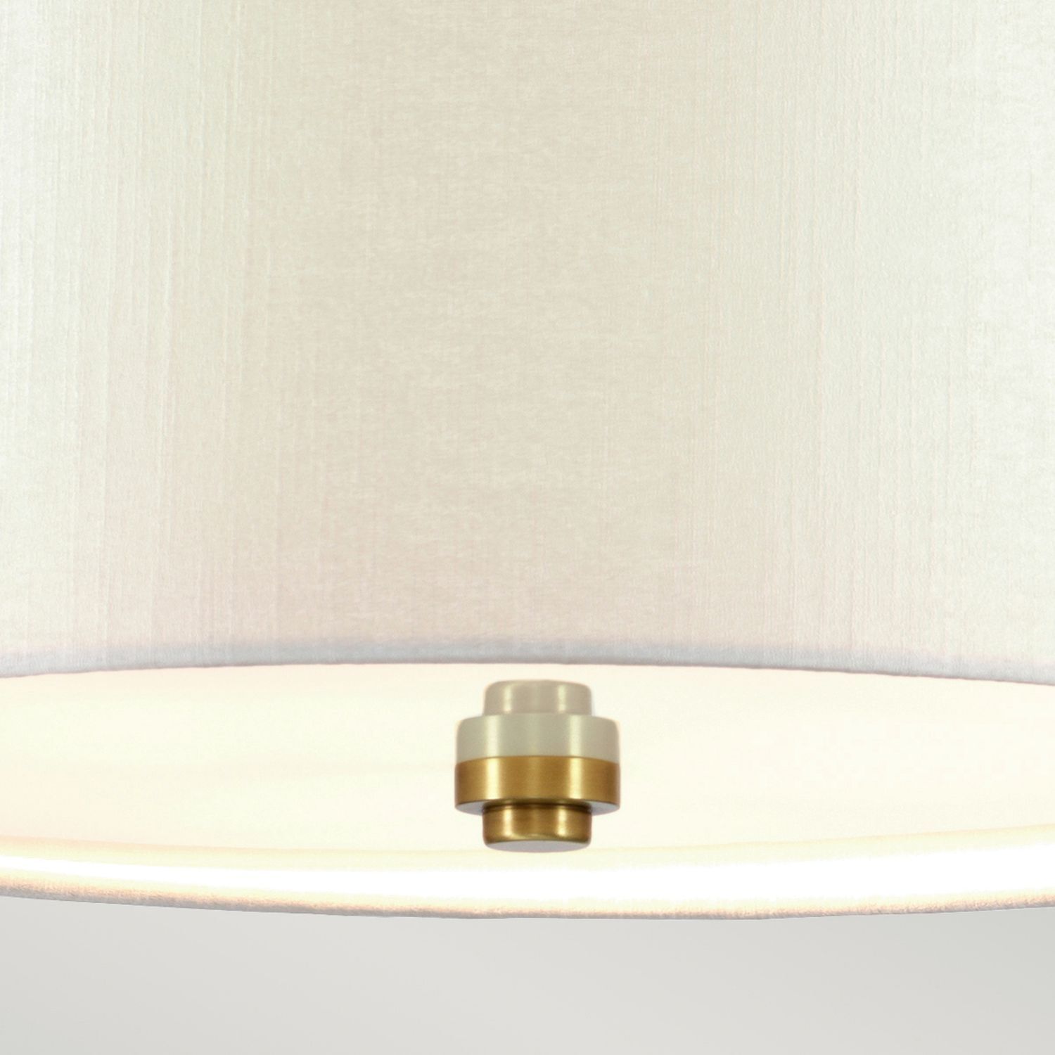 Lampe de plafond tissu grand rond Ø76cm en laiton crème
