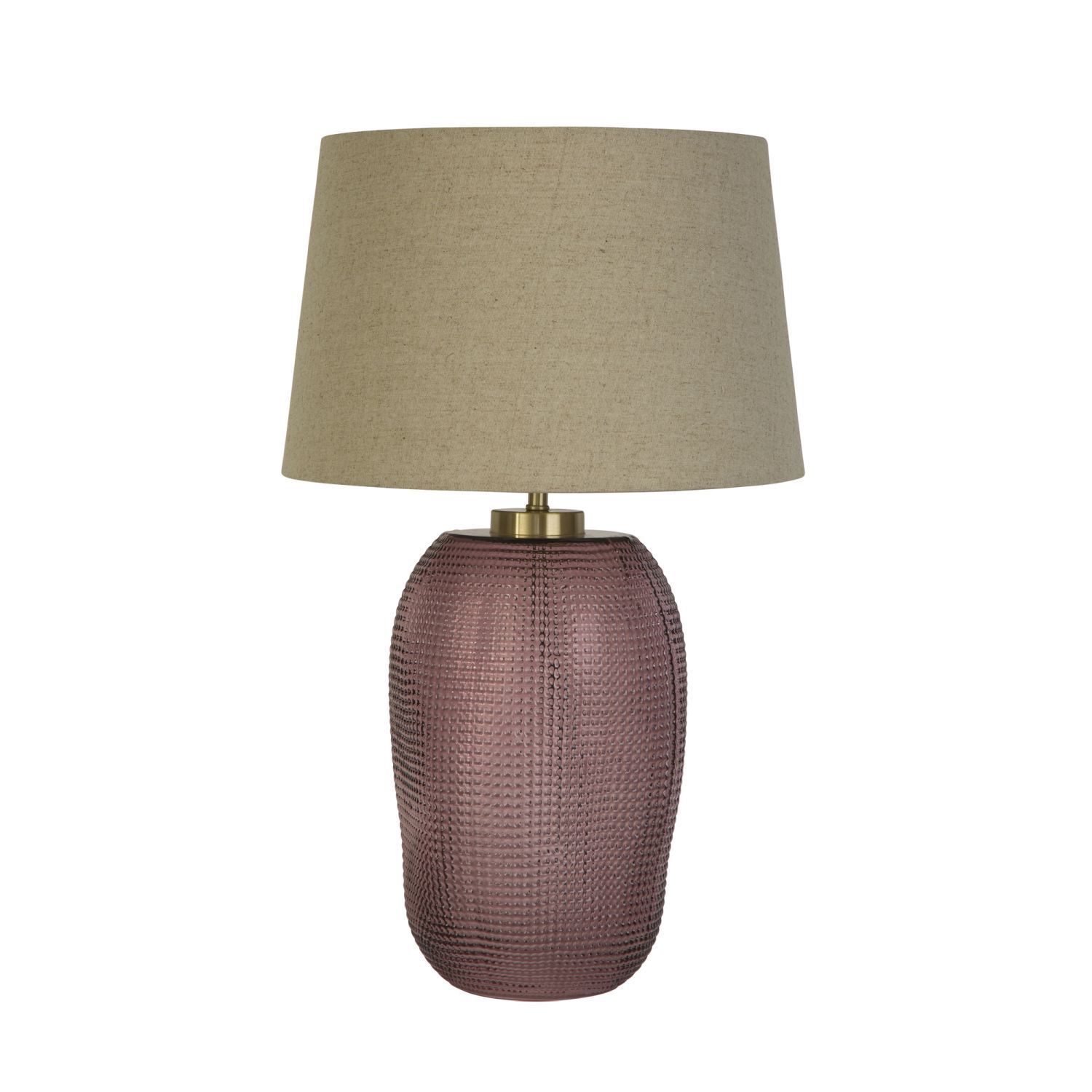 Blendarme lampe de table verre tissu 37 cm rose naturel E27