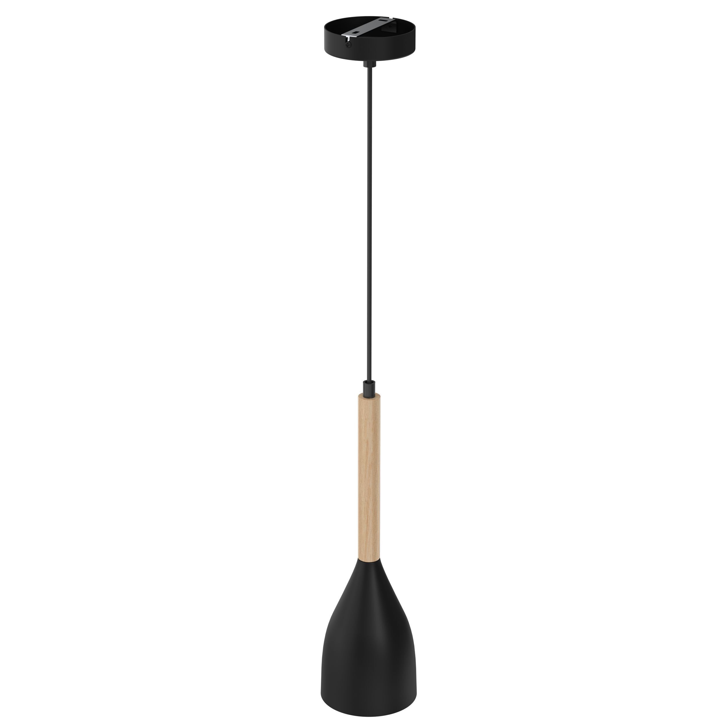 Suspension table à manger bois métal E27 Ø11cm noir