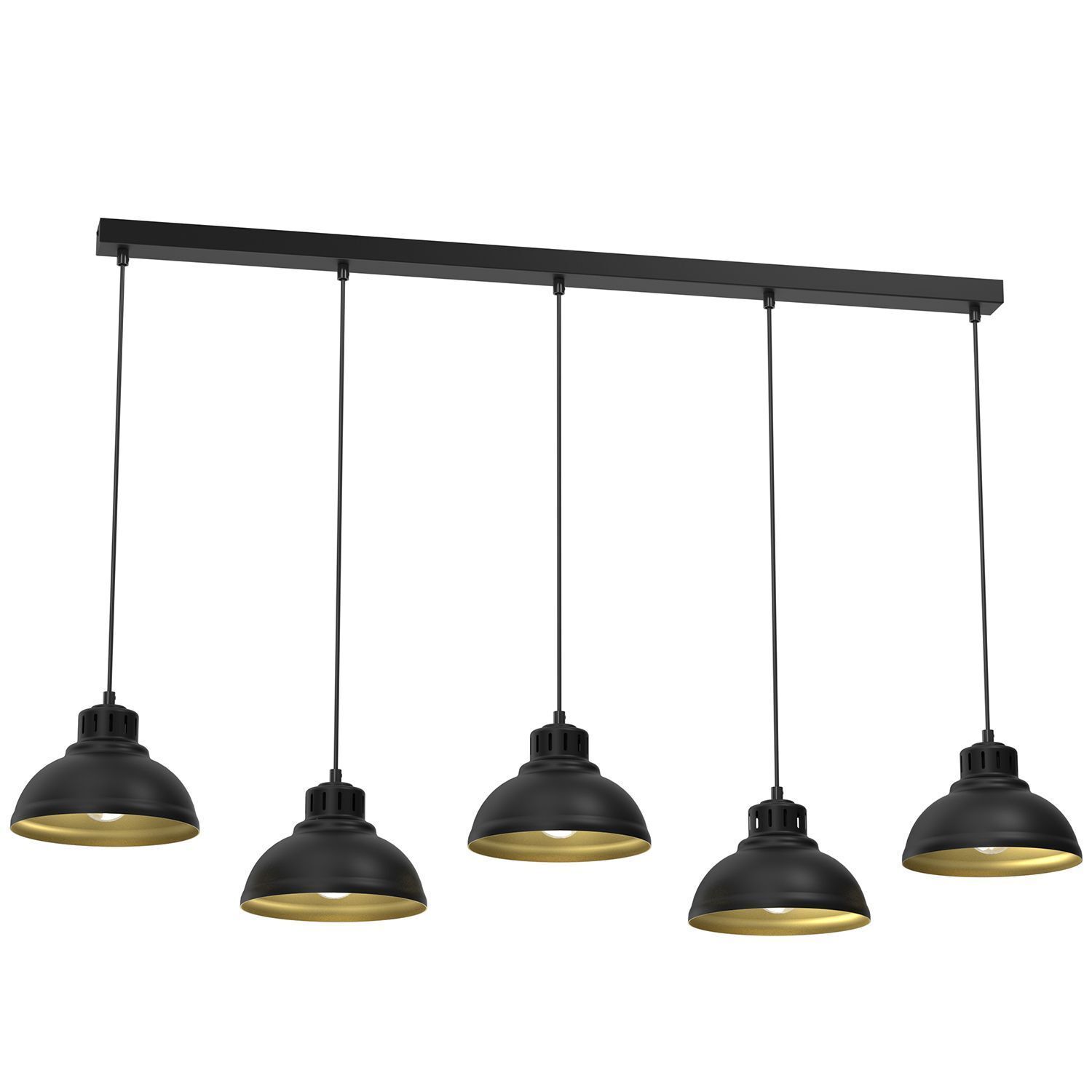 Loft Lampe suspendue métal 125 cm XXL E27 noir or