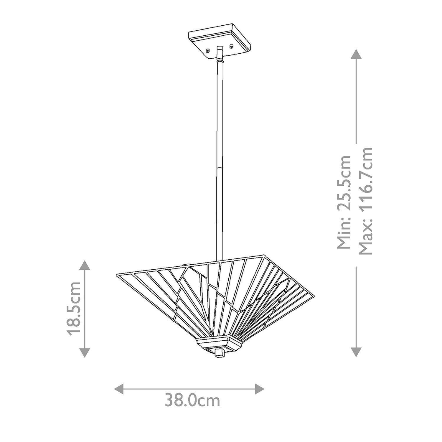 Plafonnier verre métal style Tiffany hauteur réglable 2x E27 Plafonnier verre métal style Tiffany hauteur réglable 2x E27