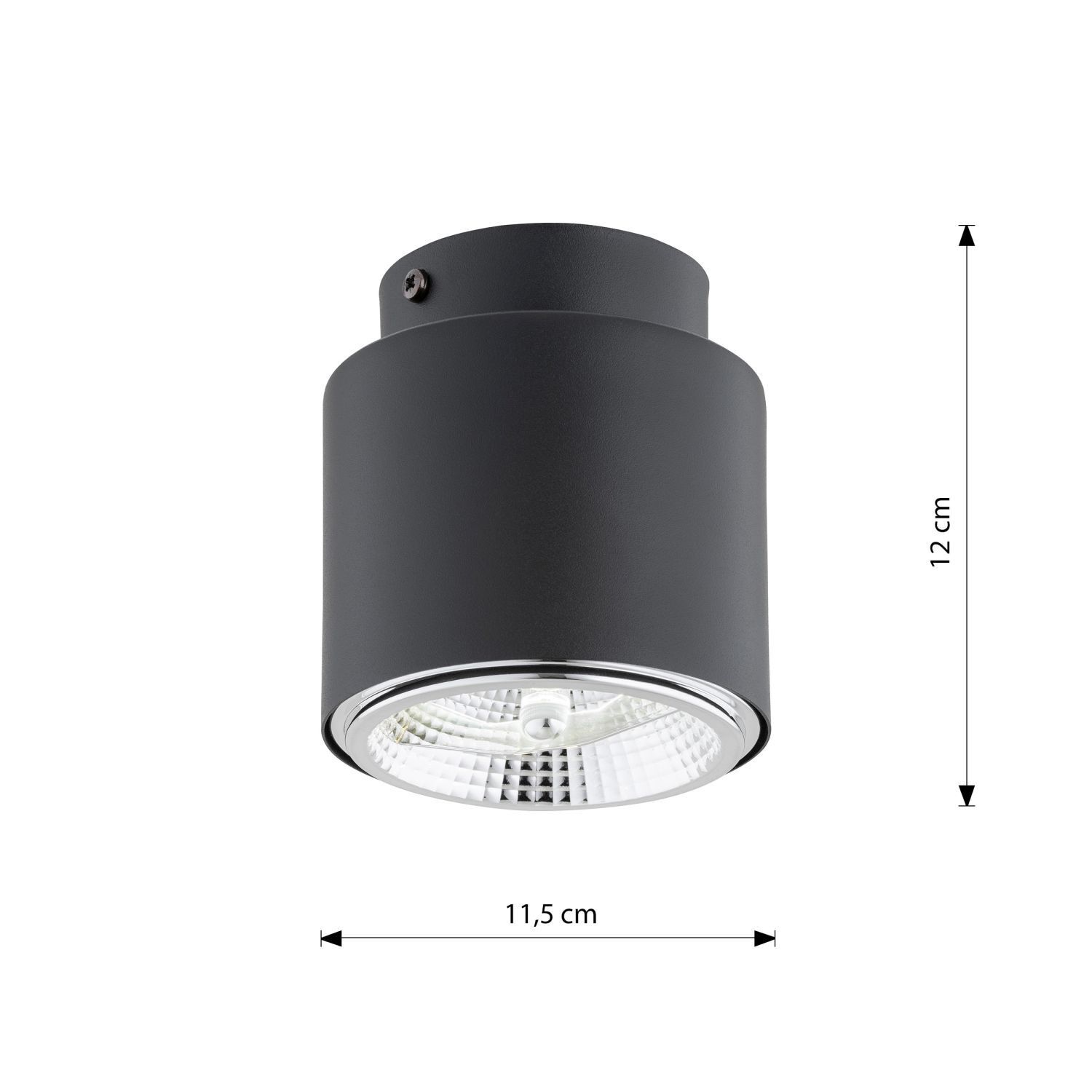 Aufputz Deckenlampe Metall Ø 11,5 cm klein GU10 AR111 Schwarz Deckenleuchte, Beleuchtung