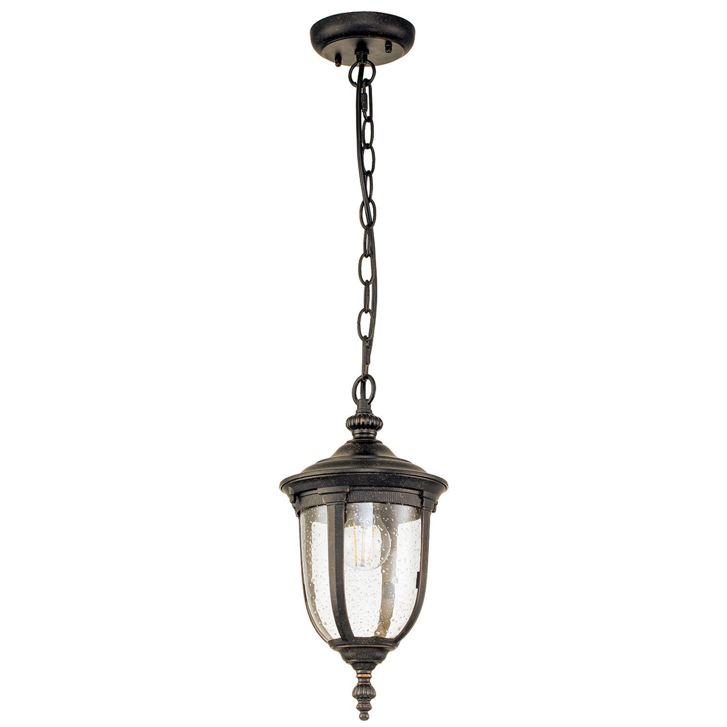 Lampe à suspendre extérieure aluminium verre IP44 L : 18,5 cm Vintage