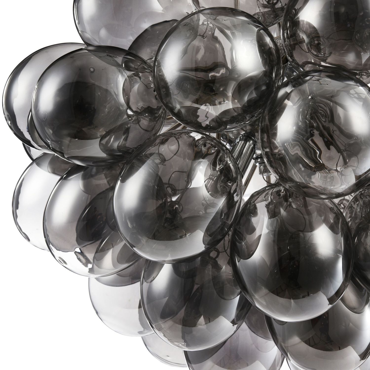 Suspension verre fumé métal G9 largeur 50 cm Moderne