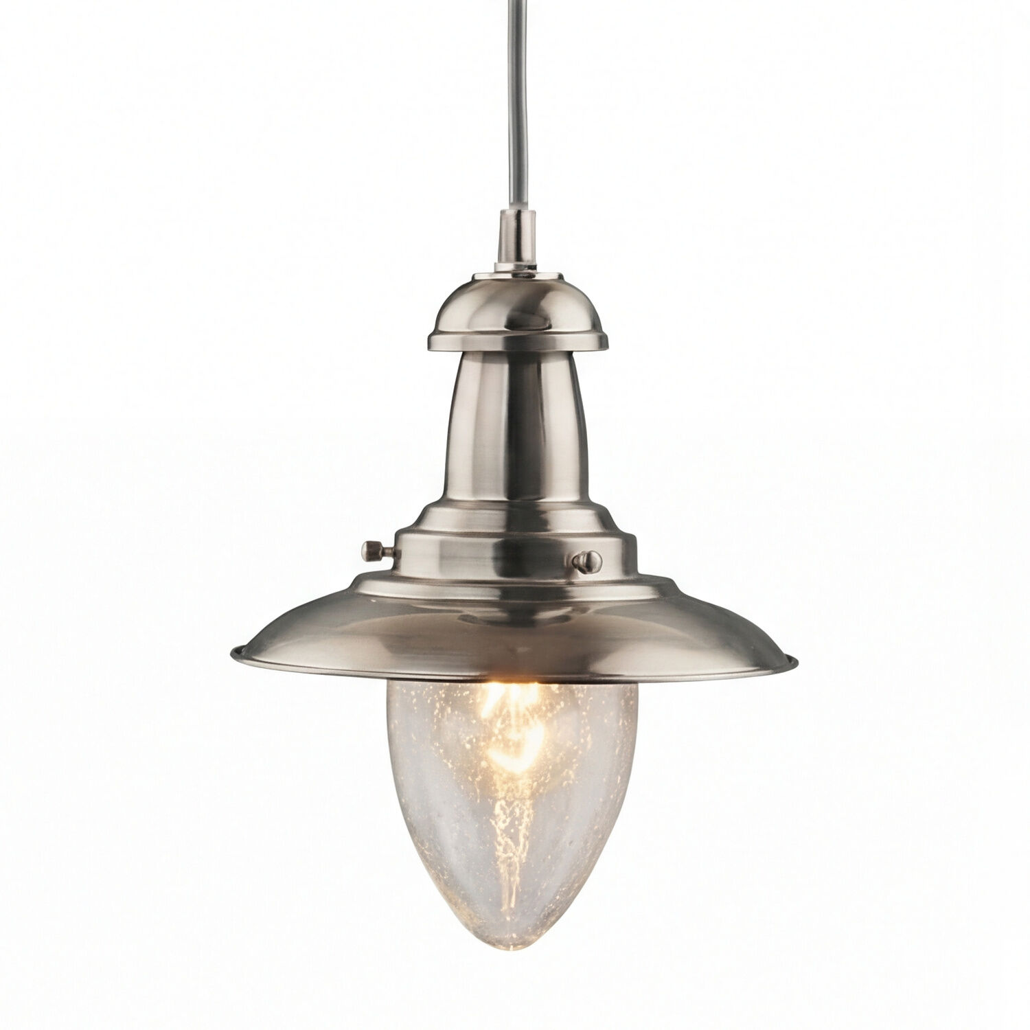 Lampe suspendue aspect argenté