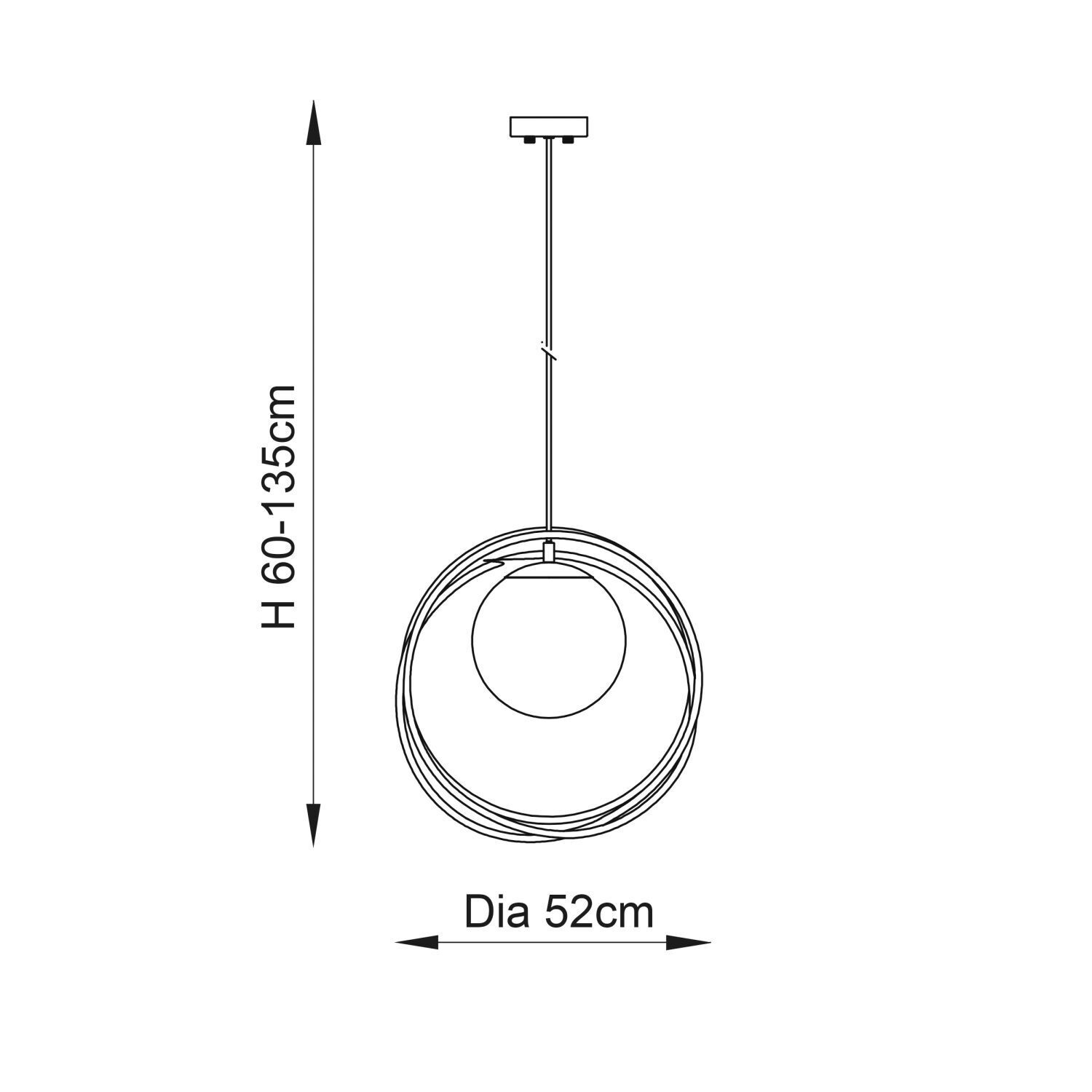 Lampe à suspendre verre métal double abat-jour E27 or blanc WHITBY