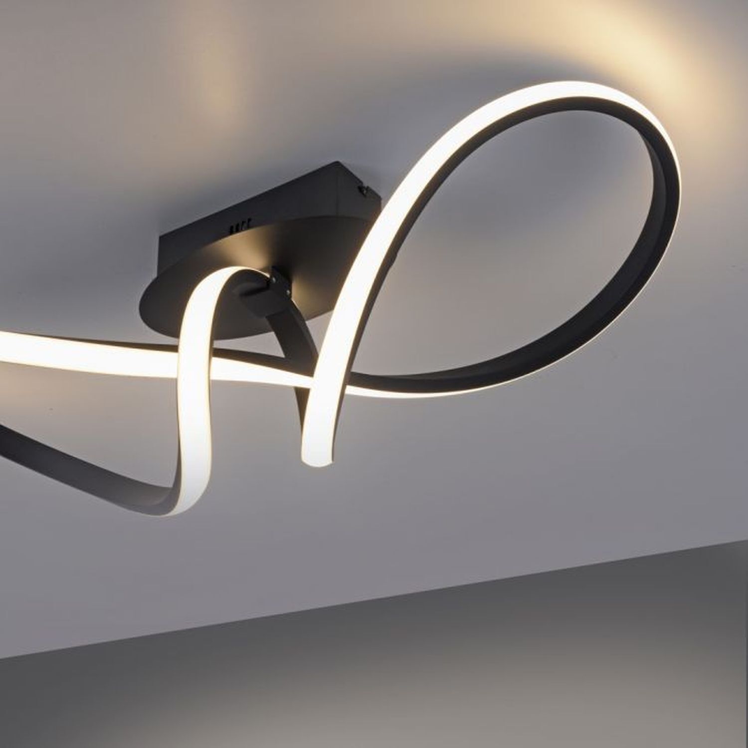 Lampe de plafonnier LED à intensité variable Métal noir 3000 K blanc chaud