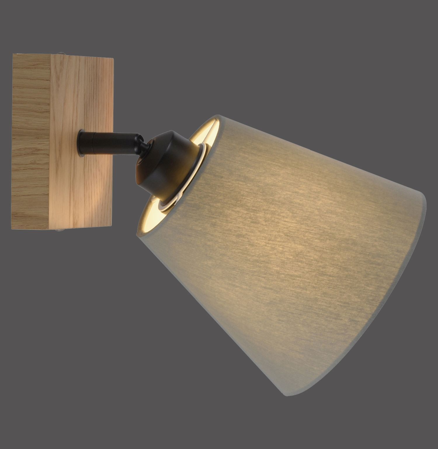 Spot de plafond Abat-jour en tissu Bois E27 réglable Taupe Naturel Lampe, Lampenschirm