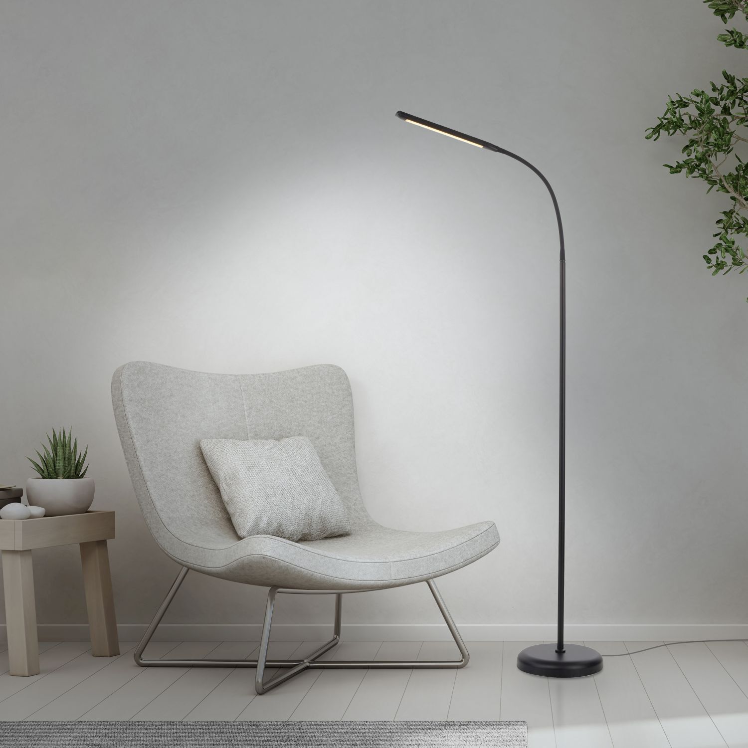 Lampadaire LED Métal Noir Touch 125 cm réglable