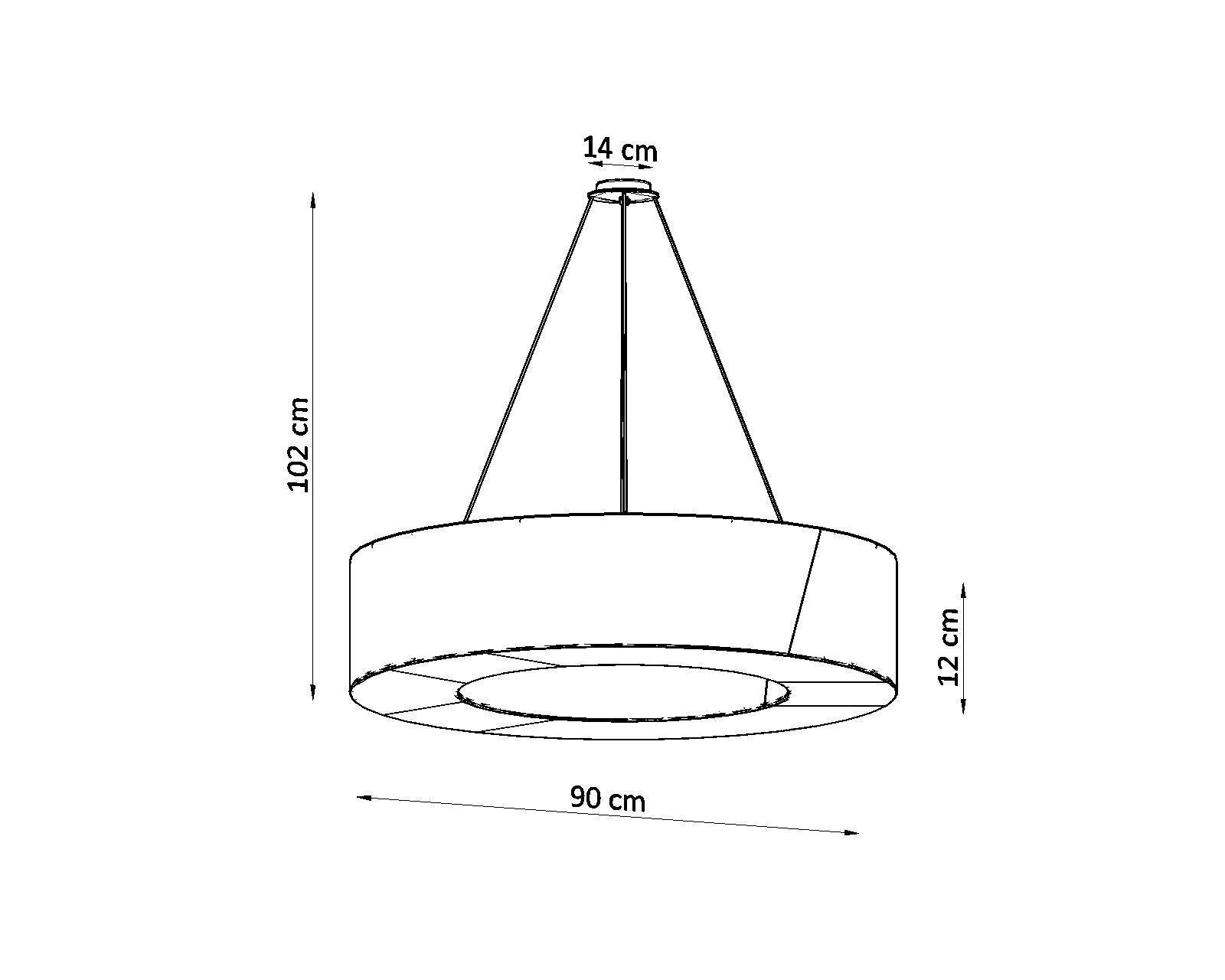 Suspension Ring Blanc Ø 90 cm rond 8x E27 Tissu