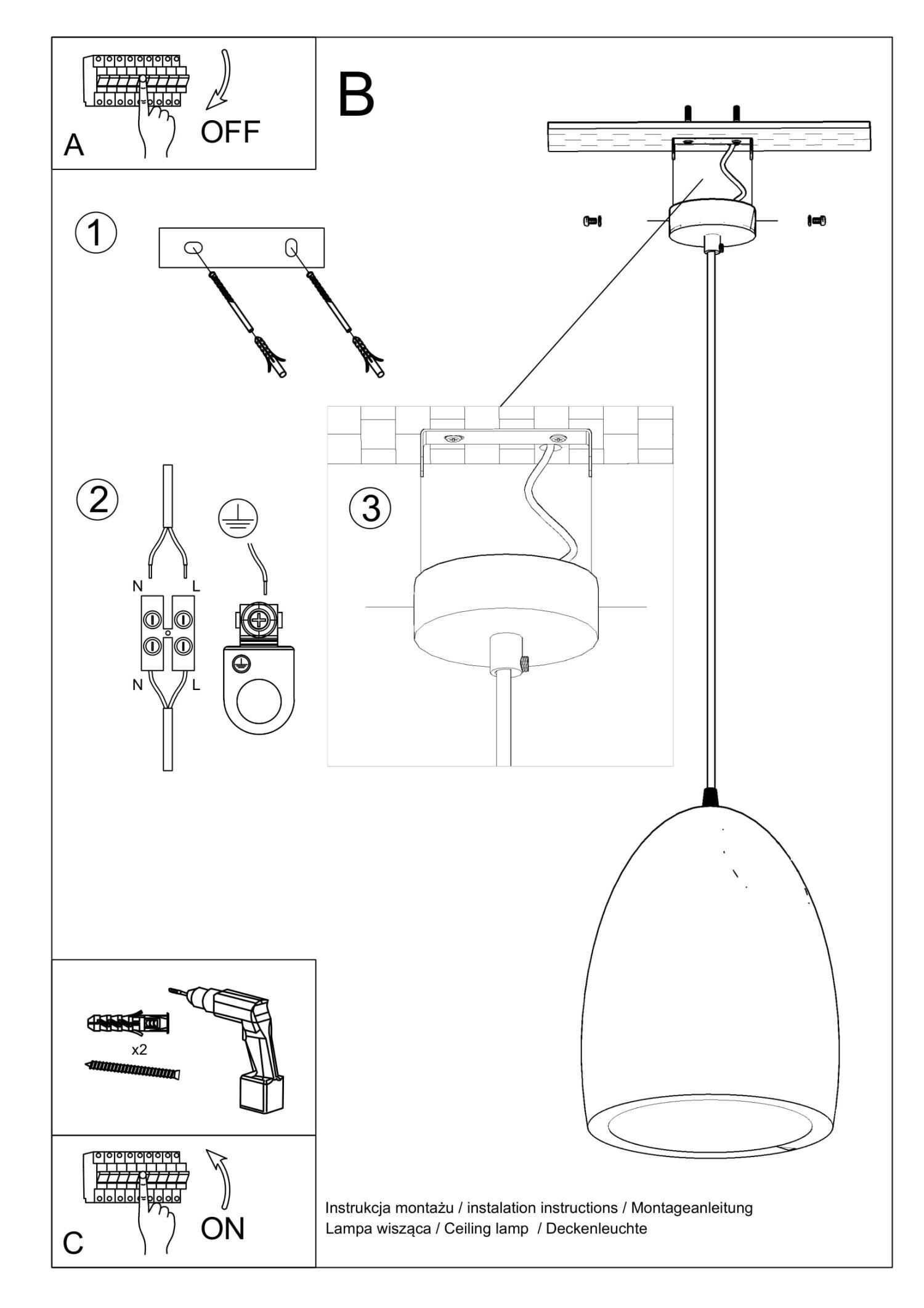 Suspension Blanc Céramique Ø 25 cm à peindre E27 Suspension Blanc Céramique Ø 25 cm à peindre E27