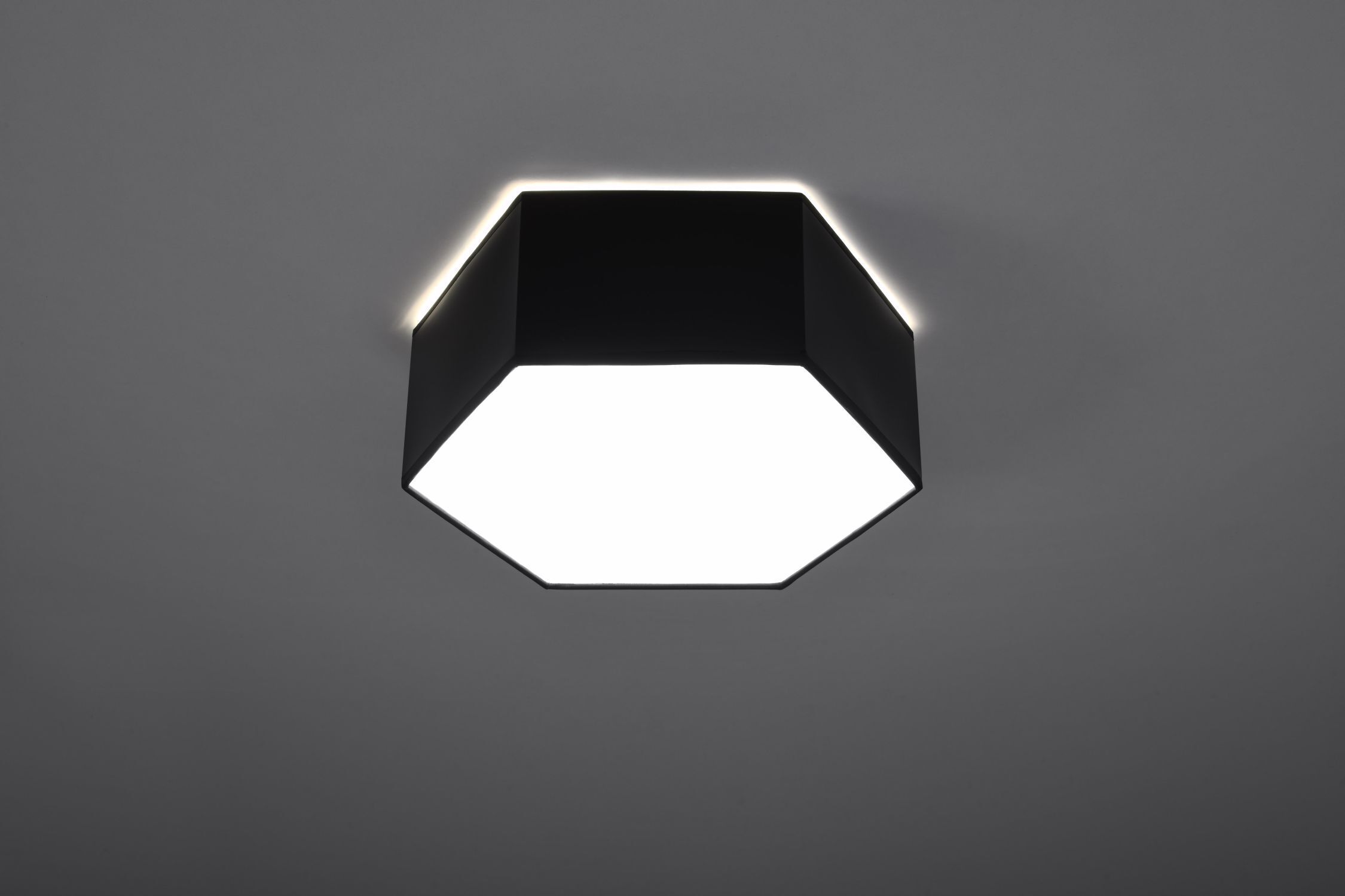 Plafonnier noir petit plat faible éblouissement 2x E27 ESROM