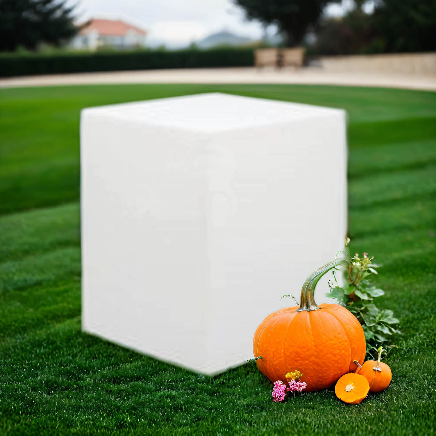 Lampe solaire de jardin LED Télécommande RGBW L : 43 cm H : 53 cm Gras, Kürbis, Rasen, Topfpflanze, Pflanzgefäß