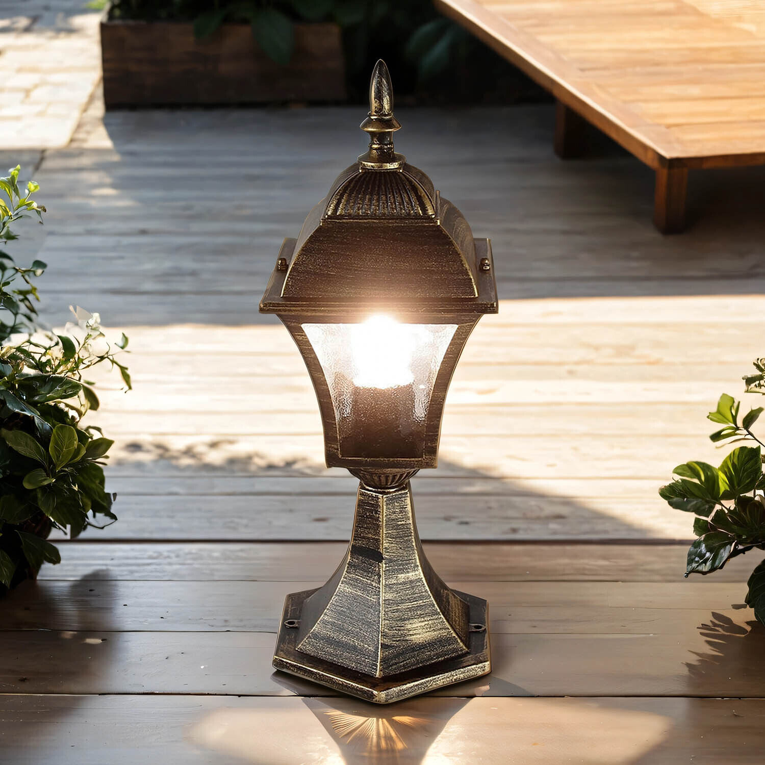 Lampe à socle antique extérieur TOSCANA E27 or IP43 Lampe