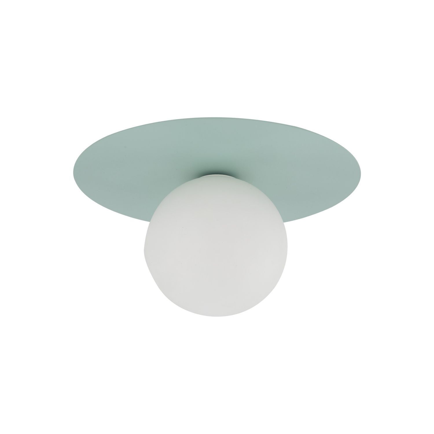 Lampe de plafond chambre d'enfant ronde Ø25cm métal verre G9 menthe blanche