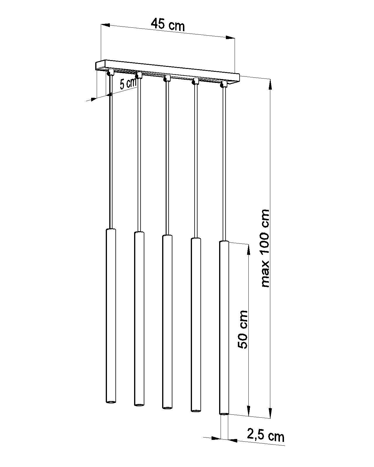 Lampe à suspendre noire en métal 3-flamme G9 PETERA Table à manger