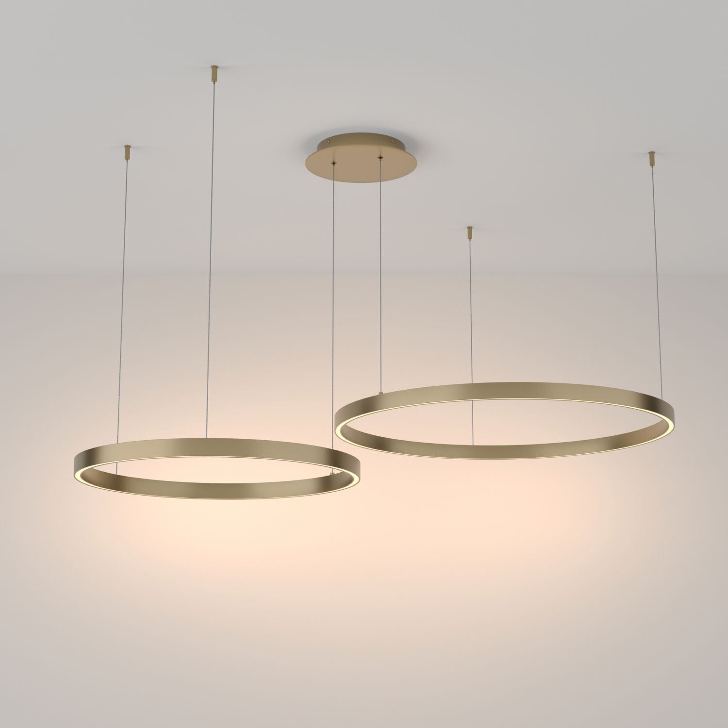 Lustre aluminium LED Ø 80 cm H : max. 120 cm rond