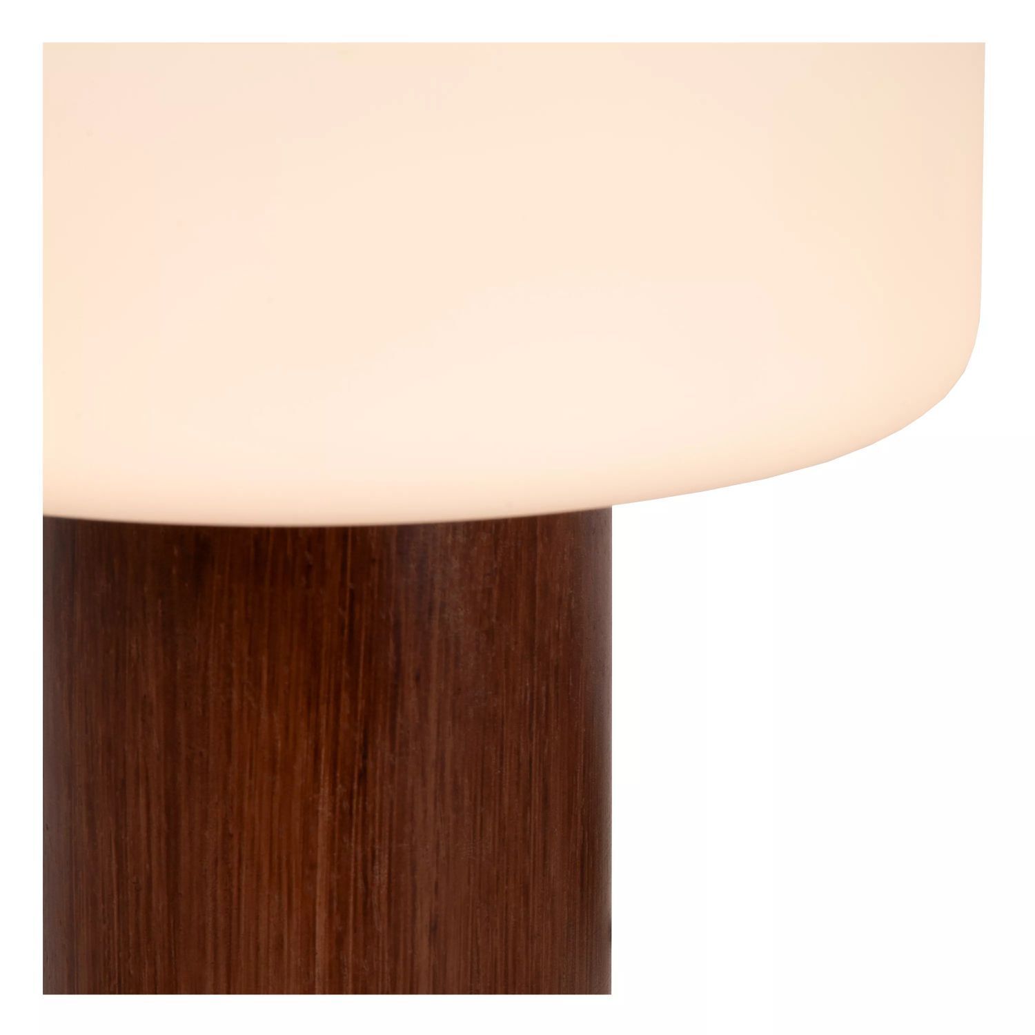 Natürliche Tischlampe Holz Glas Natur Weiß E14 28 cm Lampe, Lampenschirm