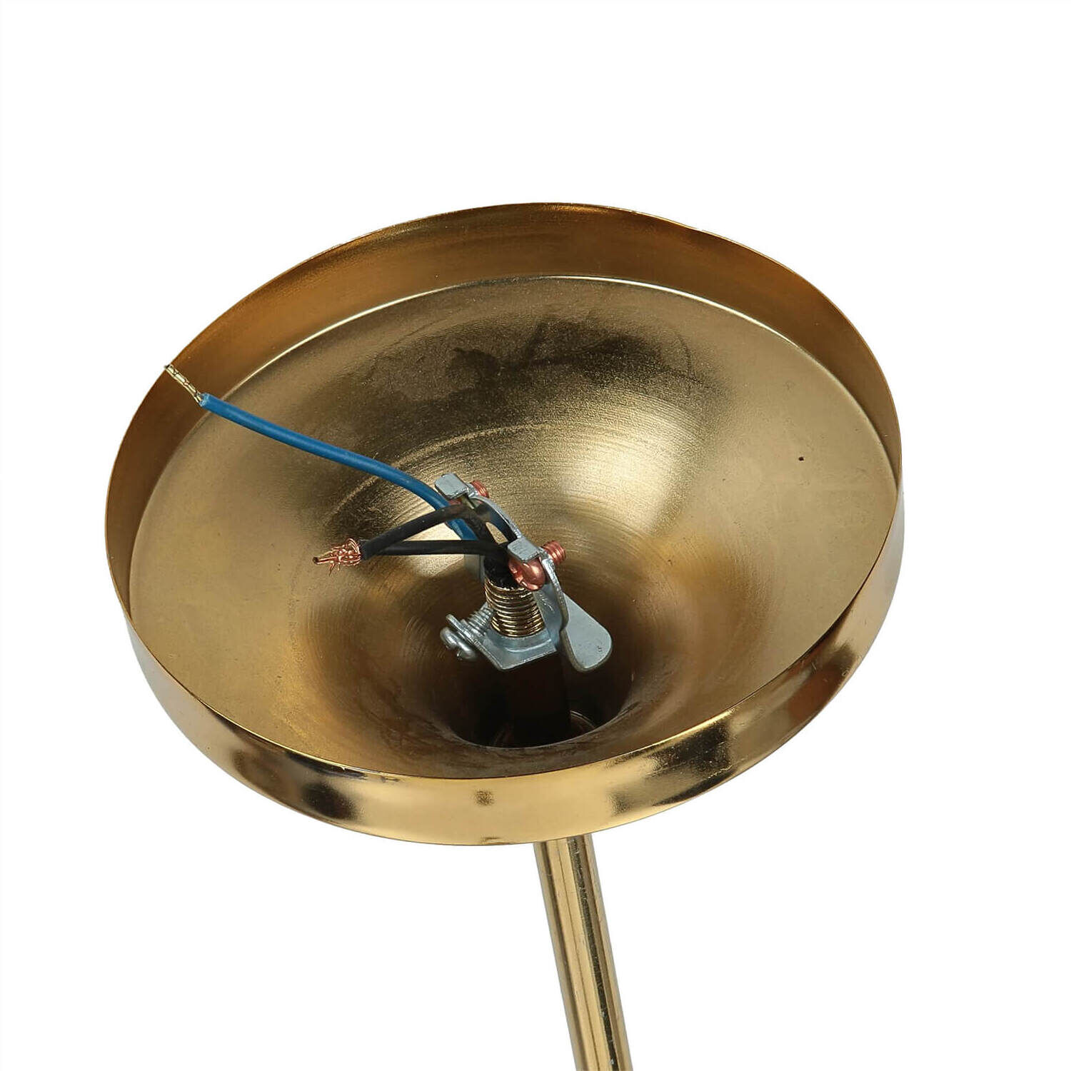 Plafonnier Art Nouveau laiton verre doré 6 flammes Bronze