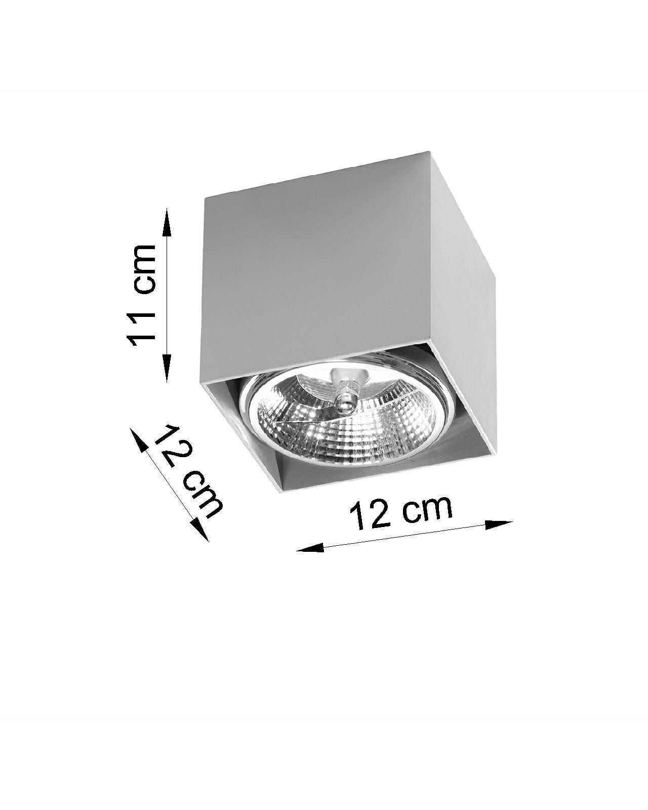 Spot compact GELLIA Gris L:12cm carré GU10