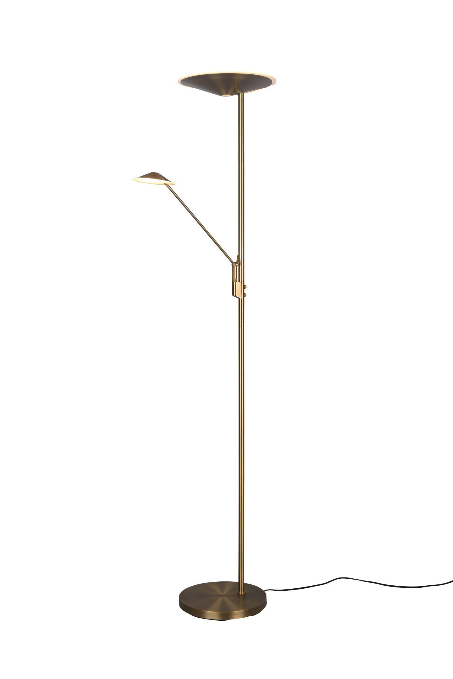 Lampadaire LED à intensité variable flexible 180 cm en laiton antique