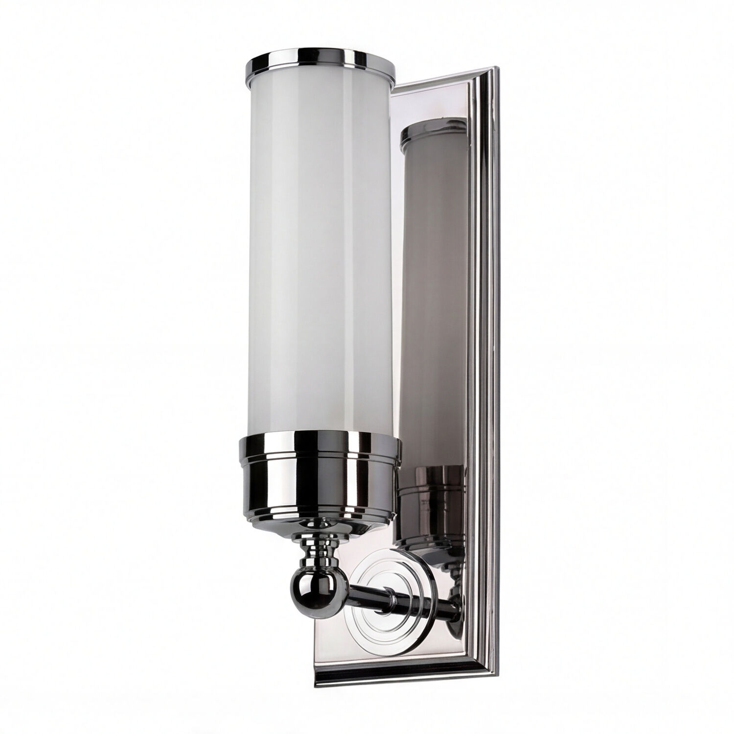 Wandleuchte, Wandlampe, Chrome, Glas, LED, Nickel