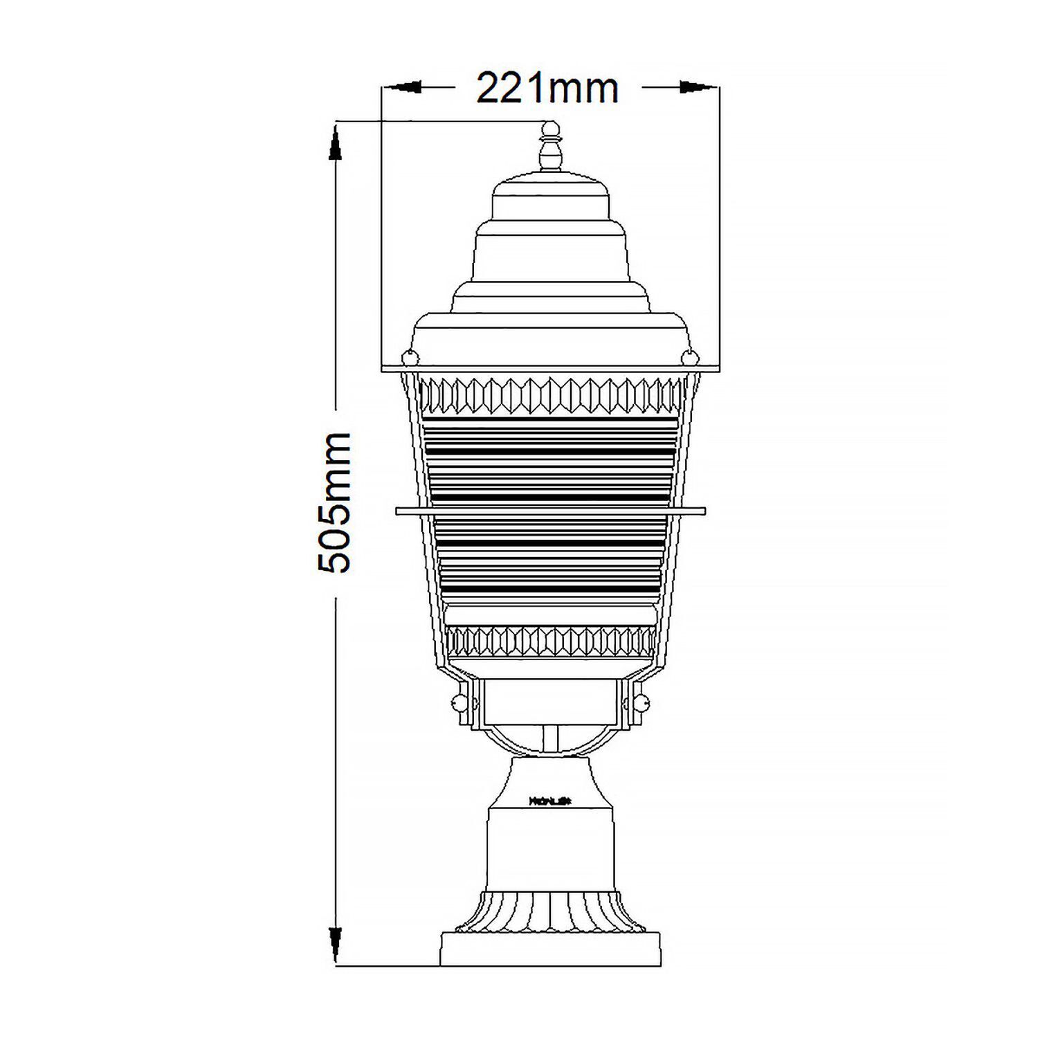 Luminaire de socle extérieur E27 IP44 55,4 cm de hauteur Vintage Design