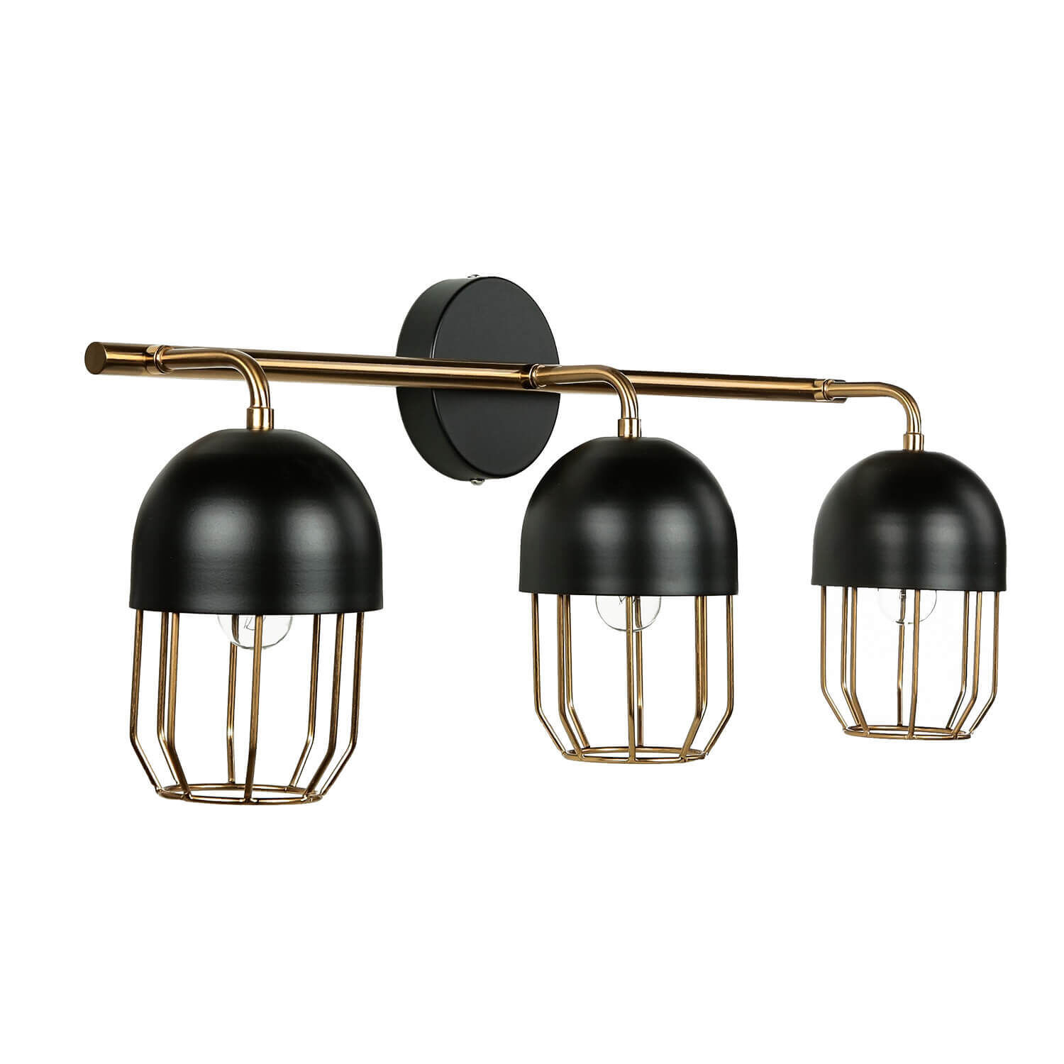 Wandleuchte Metall Loft Design in Schwarz Gold QUINN Leuchte, Lampe