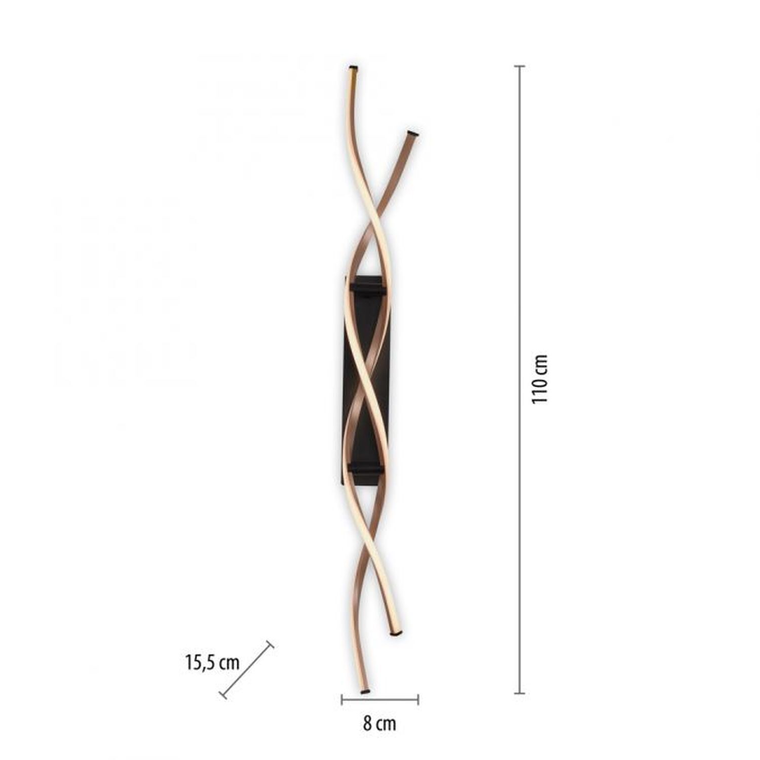 Lampe de plafonnier LED à intensité variable noir laiton 106 cm 3000 K