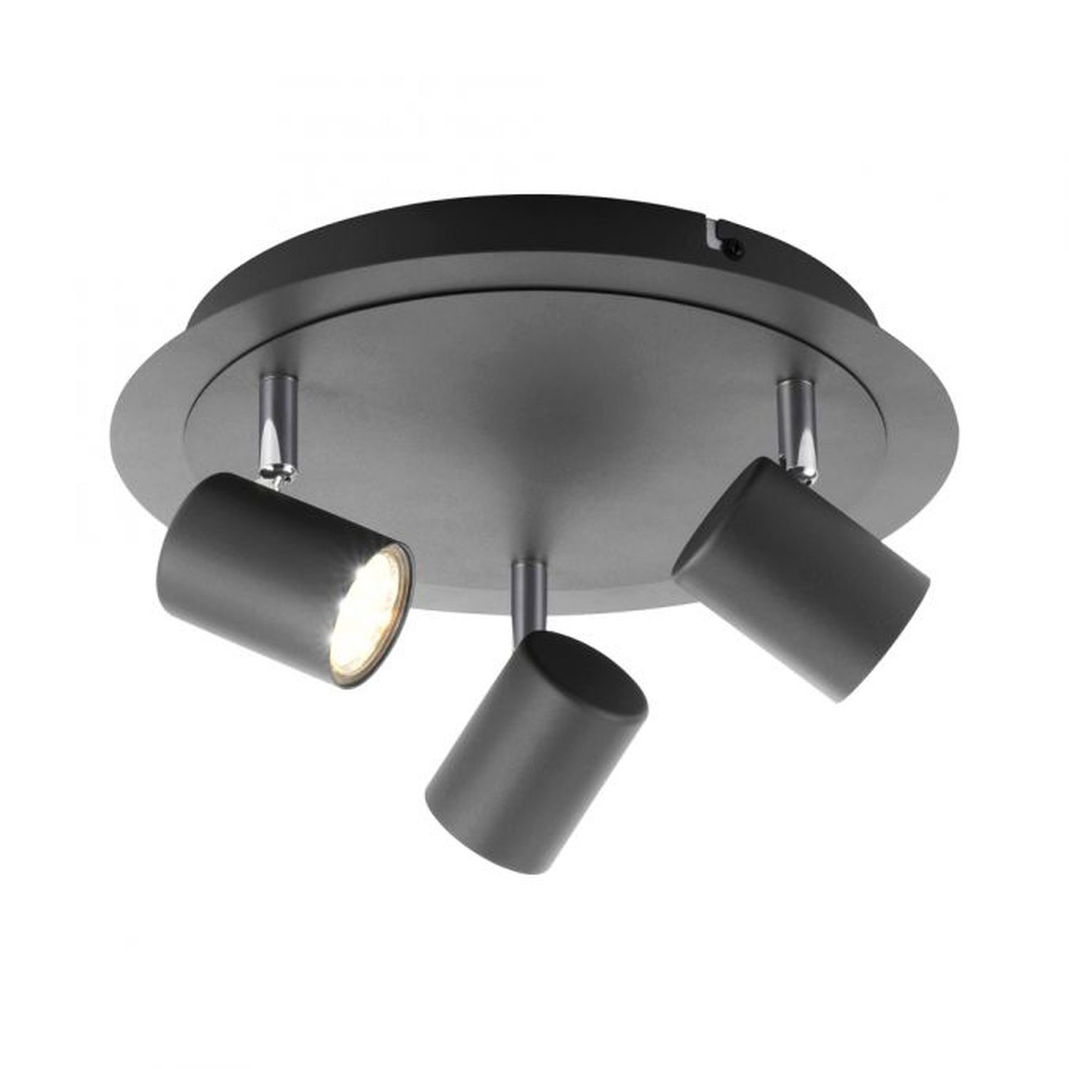 Spot de plafond réglable métal noir GU10 Ø35 cm