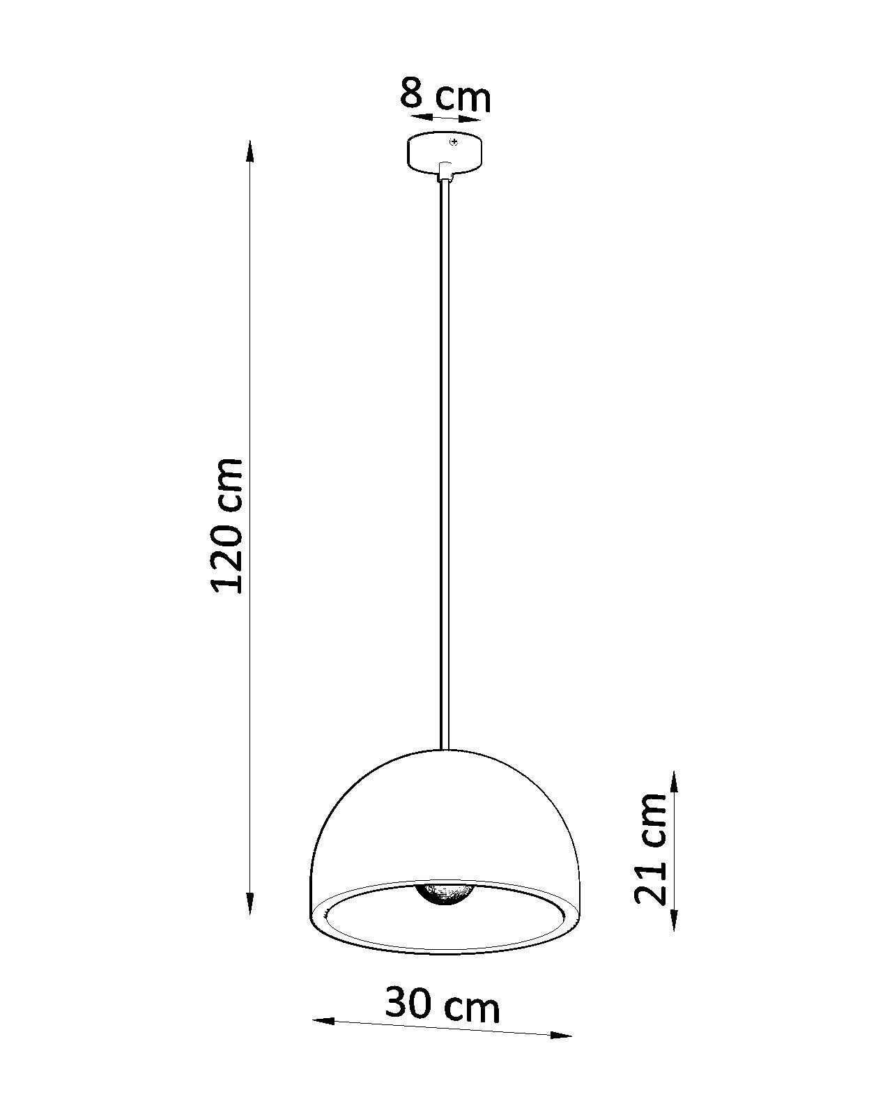 Lampe à suspendre Béton Ø 30 cm Gris E27 Cuisine