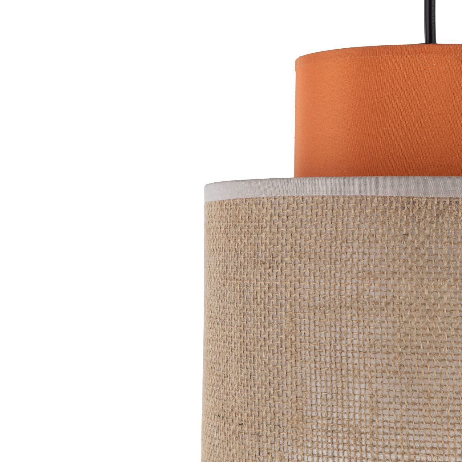 Lampe à suspendre ronde Ø 20 cm H : max. 160 cm Rétro Jute Tissu E27 Lampe, Lampenschirm, Dekoration für Zuhause, Leinen