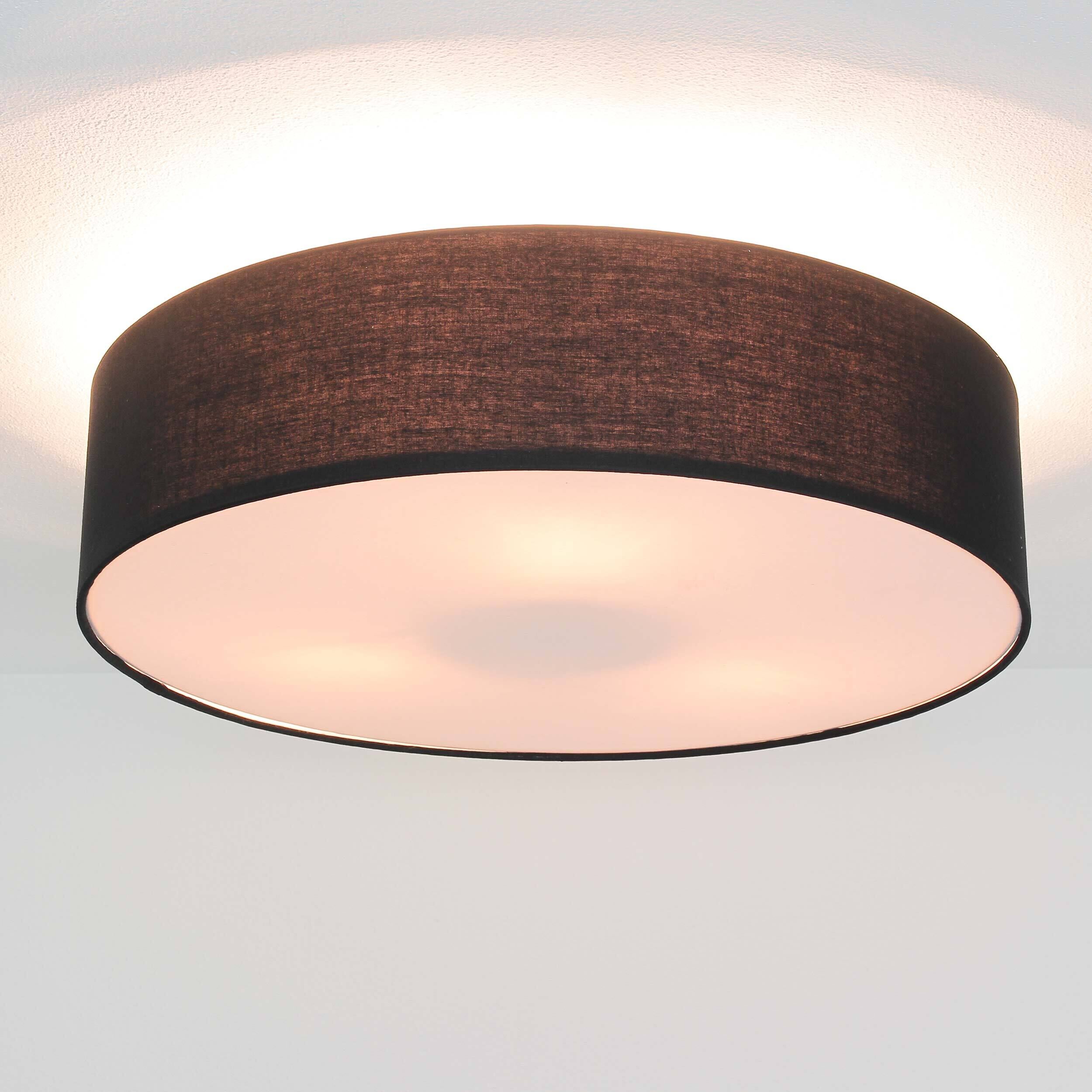 Plafonnier élégant avec tissu noir ∅50cm