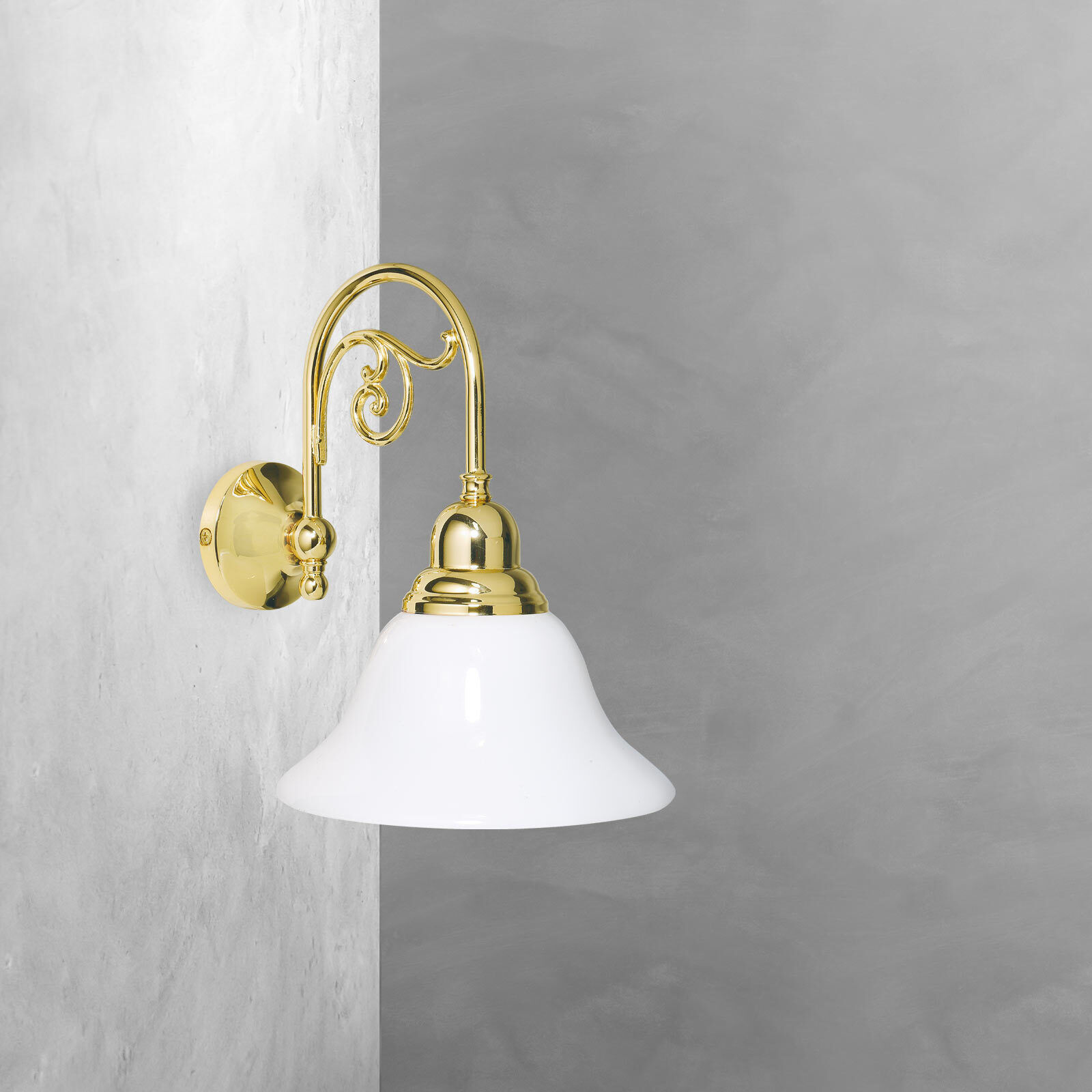 Applique verre laiton H : 25,5 cm E14 Art Nouveau Lampe