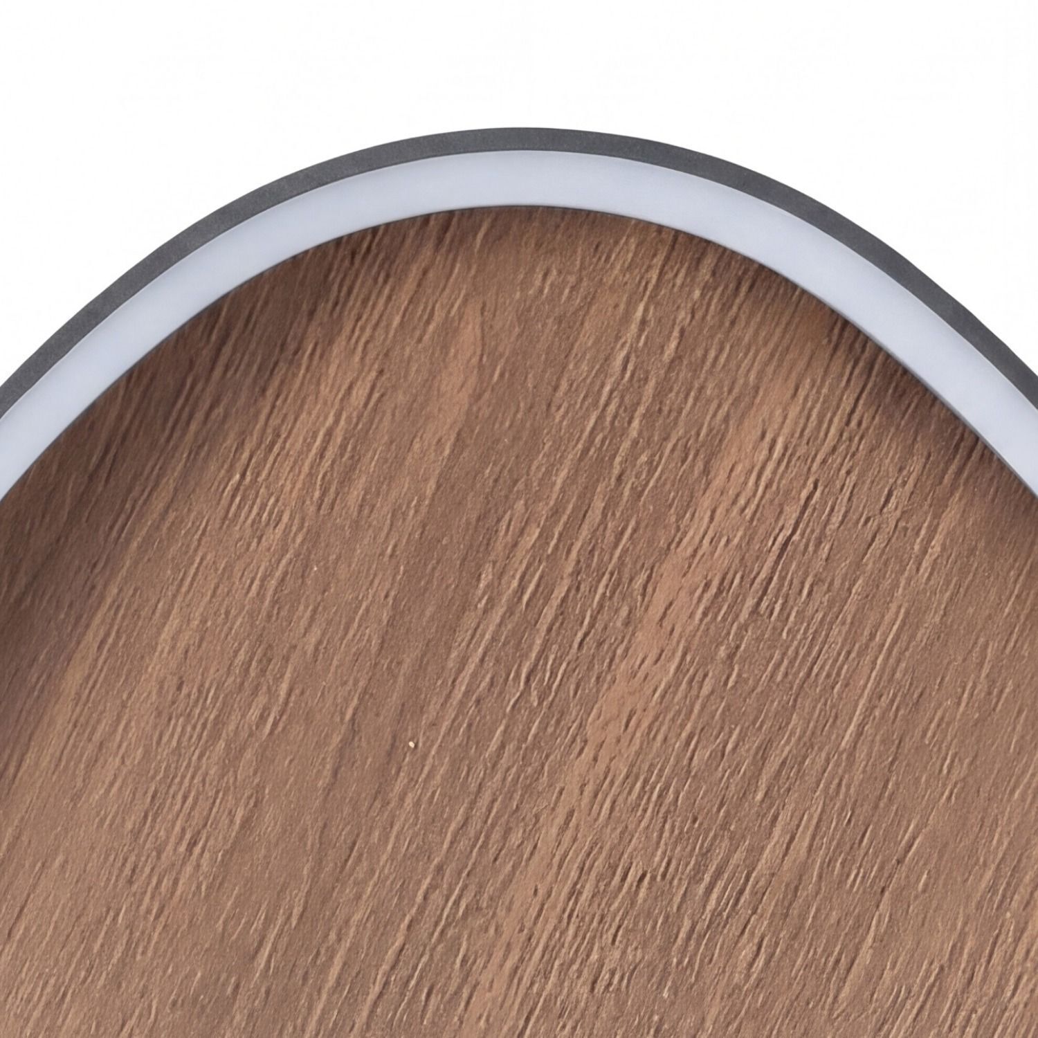 Applique LED Nature Noir L:85 cm 60W Scandinave Holz, Holzmaserung, Braun, runder Rand, Kantenabschluss