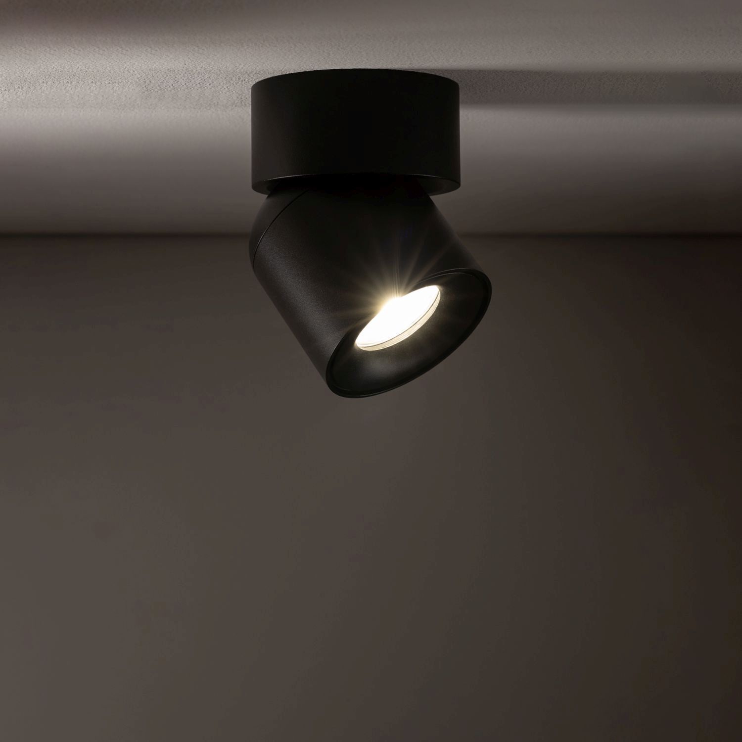 Spot de plafond flexible noir GU10 L:9,4 cm petit