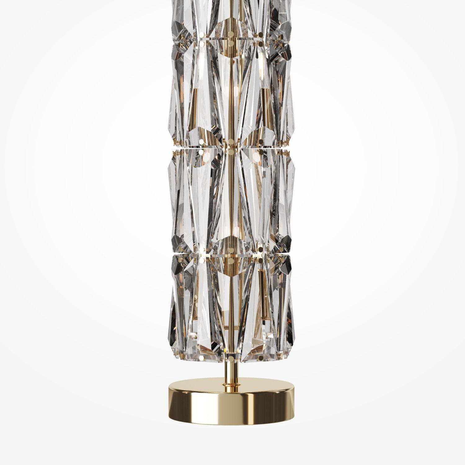 Tischlampe, Kristall, Gold, Glas, Standfuß