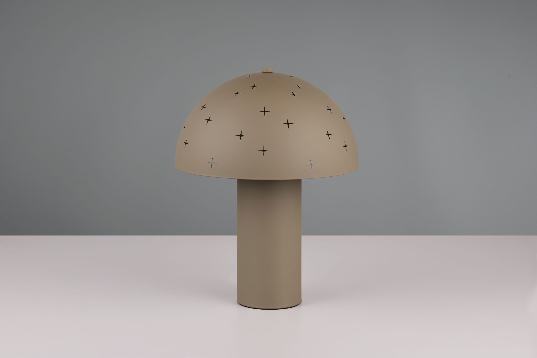 Lampe de table stylée Taupe Métal E14 32,5 cm Étoiles Lampe