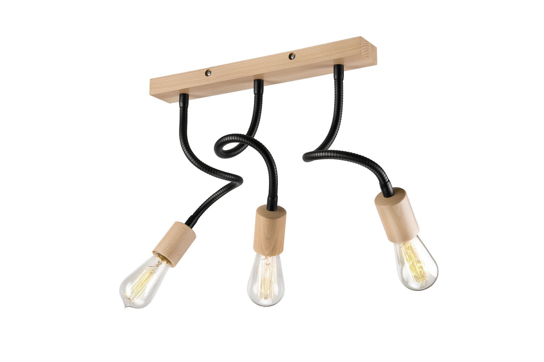 Plafonnier Noir Moderne Salon Bois Lampe