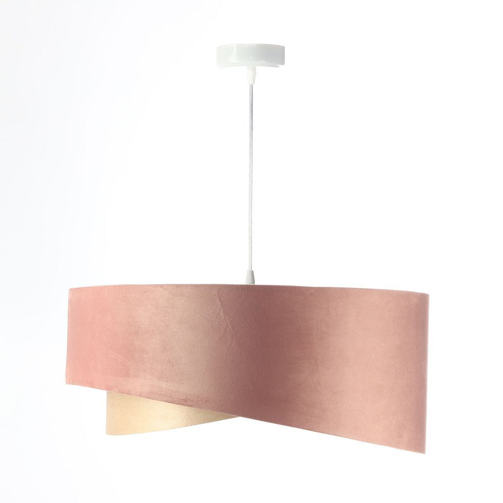 Suspension Rose Beige Bleu clair Ø 50 cm Abat-jour en tissu E27 Lampe