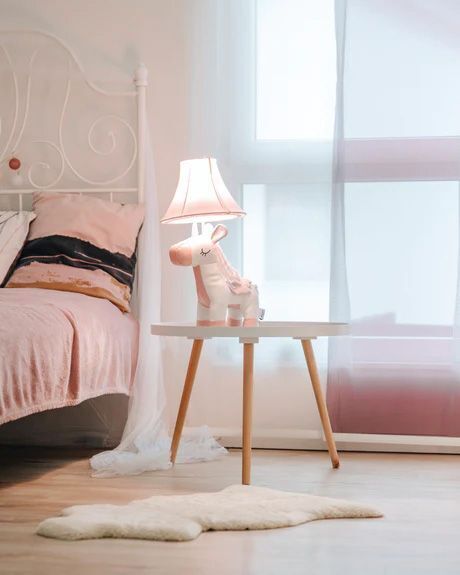 Lampe de table Licorne Rose 51 cm Chambre d'enfant