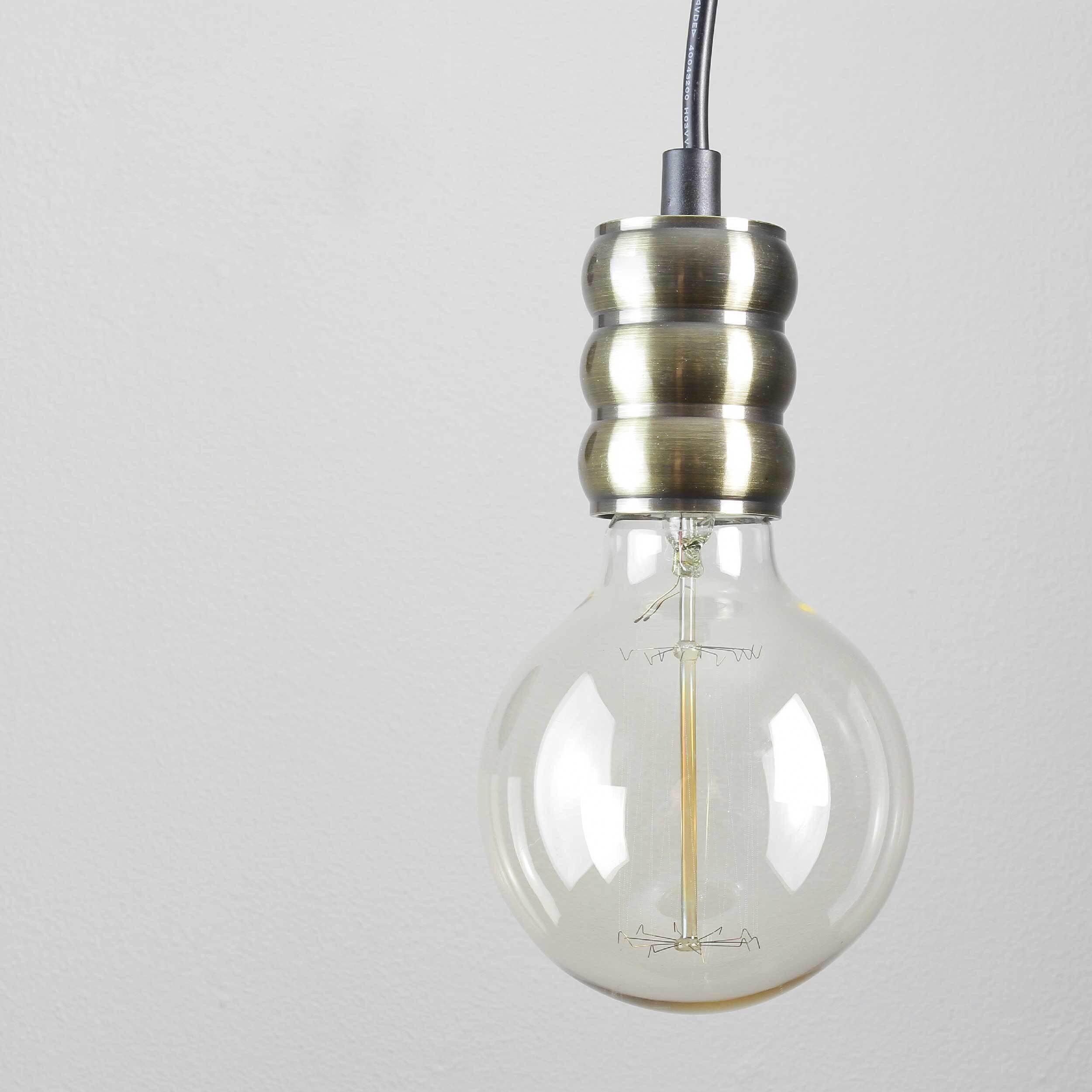 Lampe à suspendre réglable Vintage E27 en bronze Licht, Rauchrohr, Glühbirne
