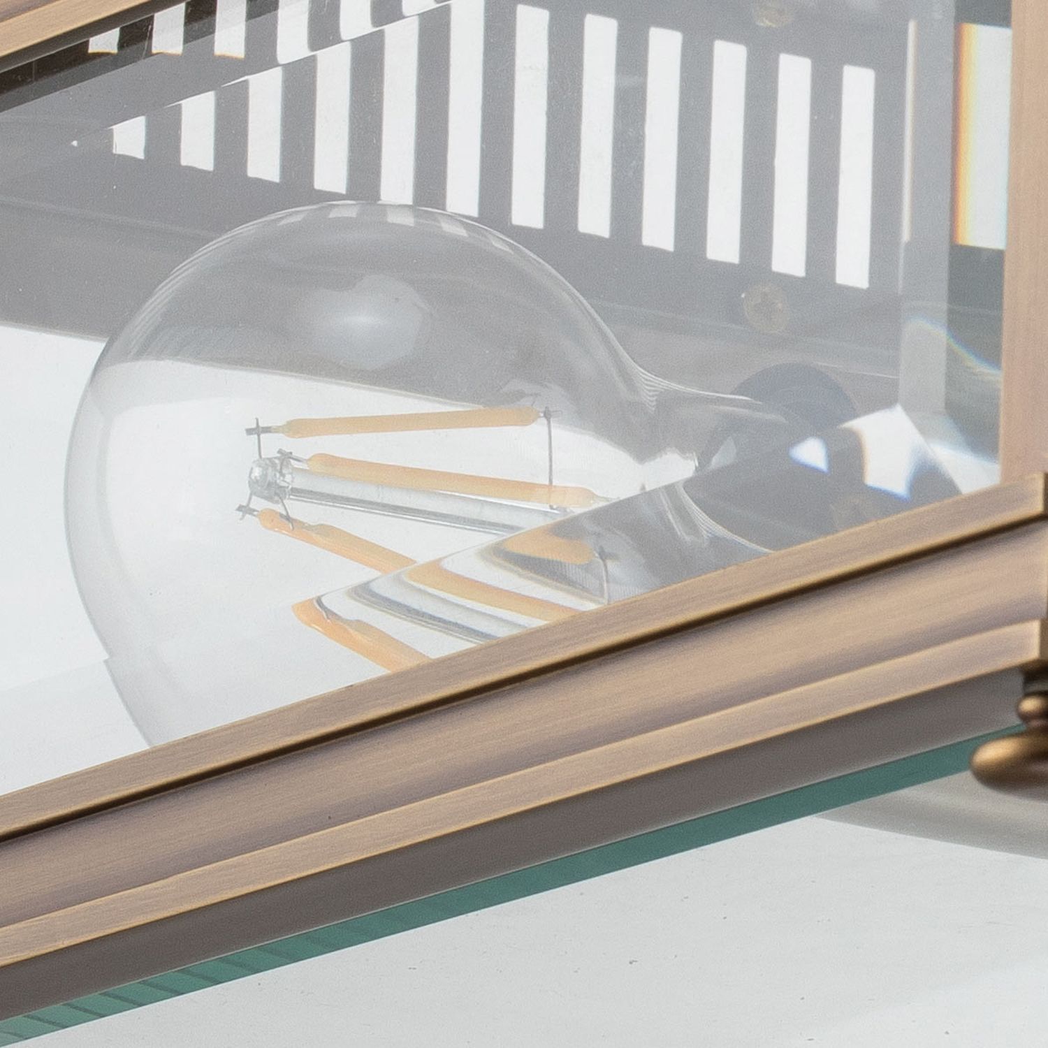 Lampe de plafonnier extérieur laiton véritable verre E27 IP44 2 flammes