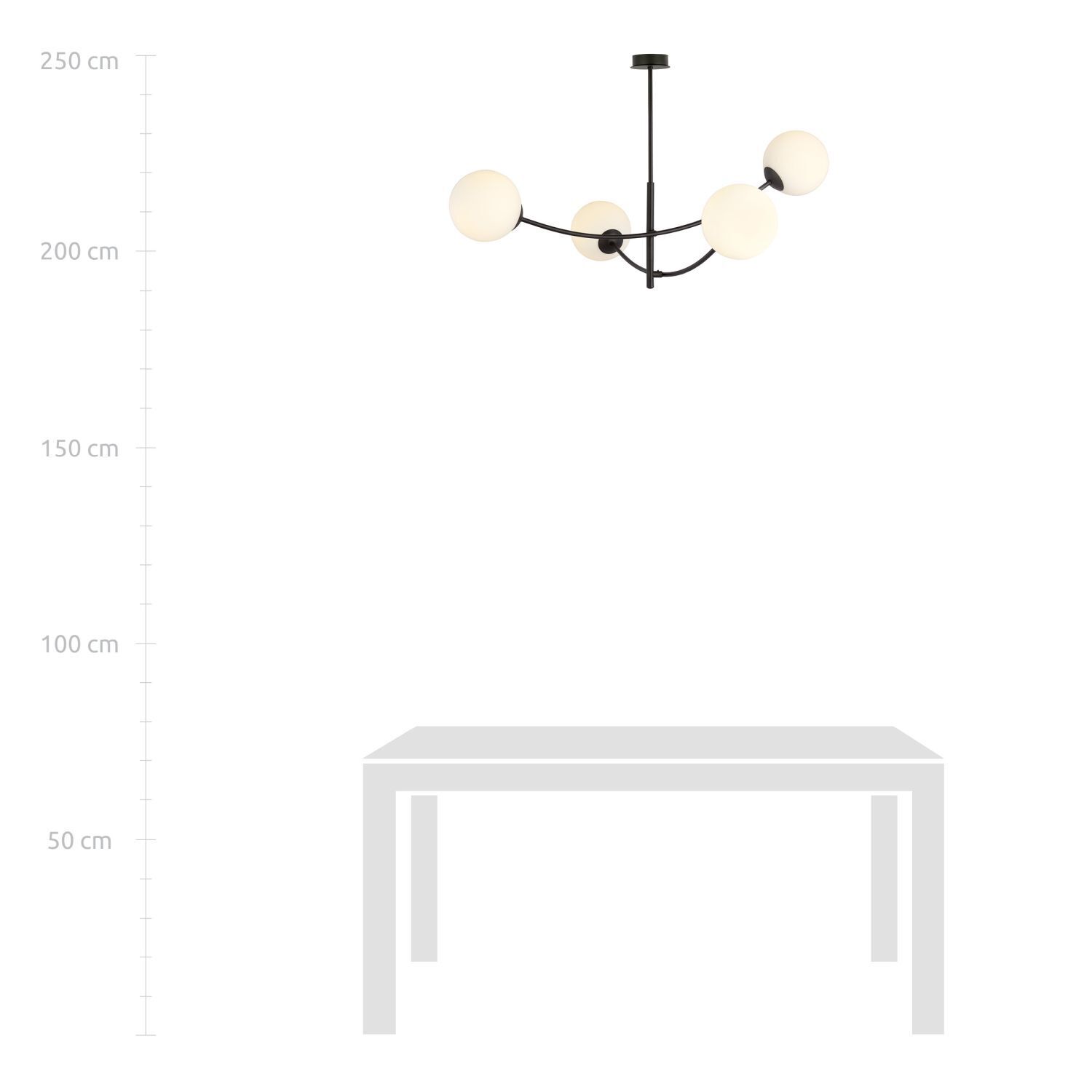 Plafonnier noir blanc L : 89 cm orientable E14 4-flamme