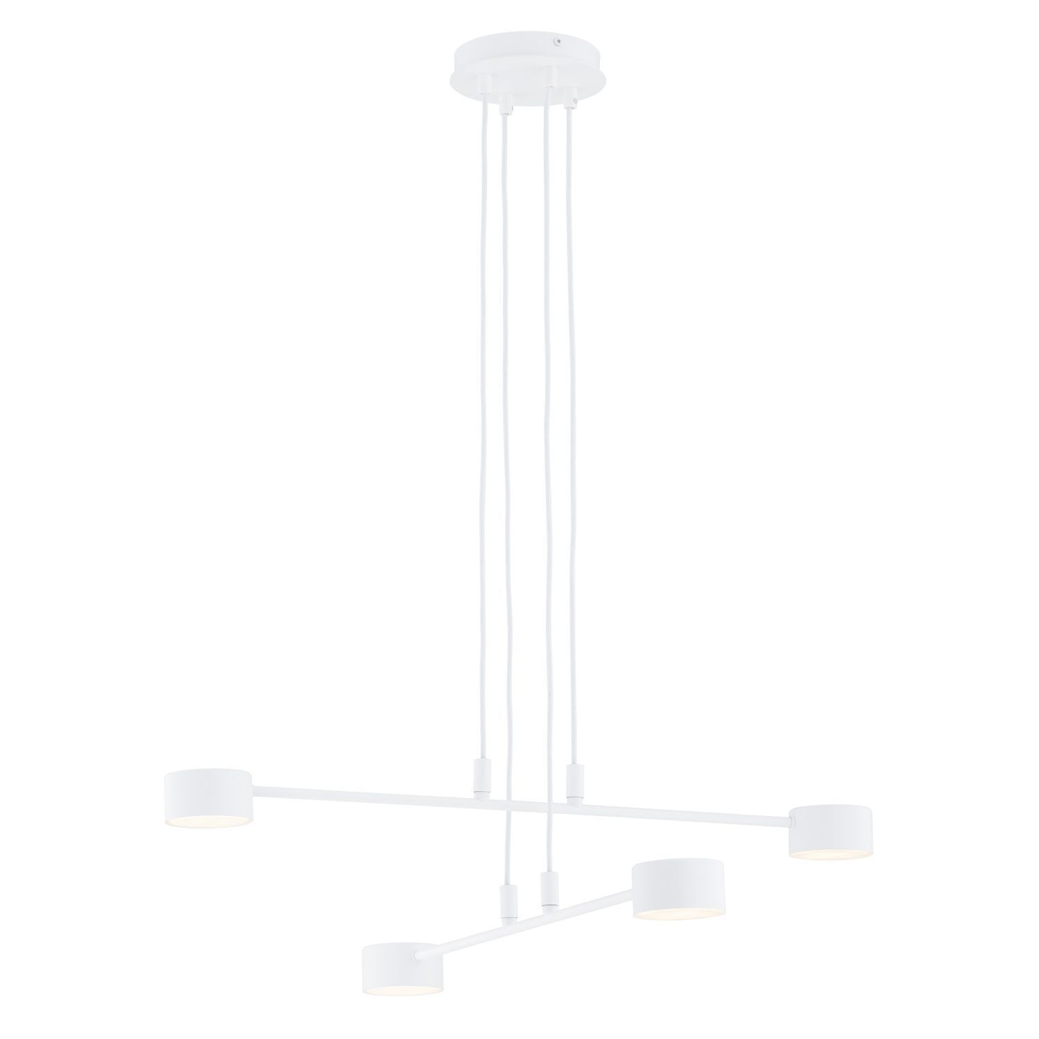 Suspension Blanc L : 70 cm Métal ajustable GX53 4-flamme