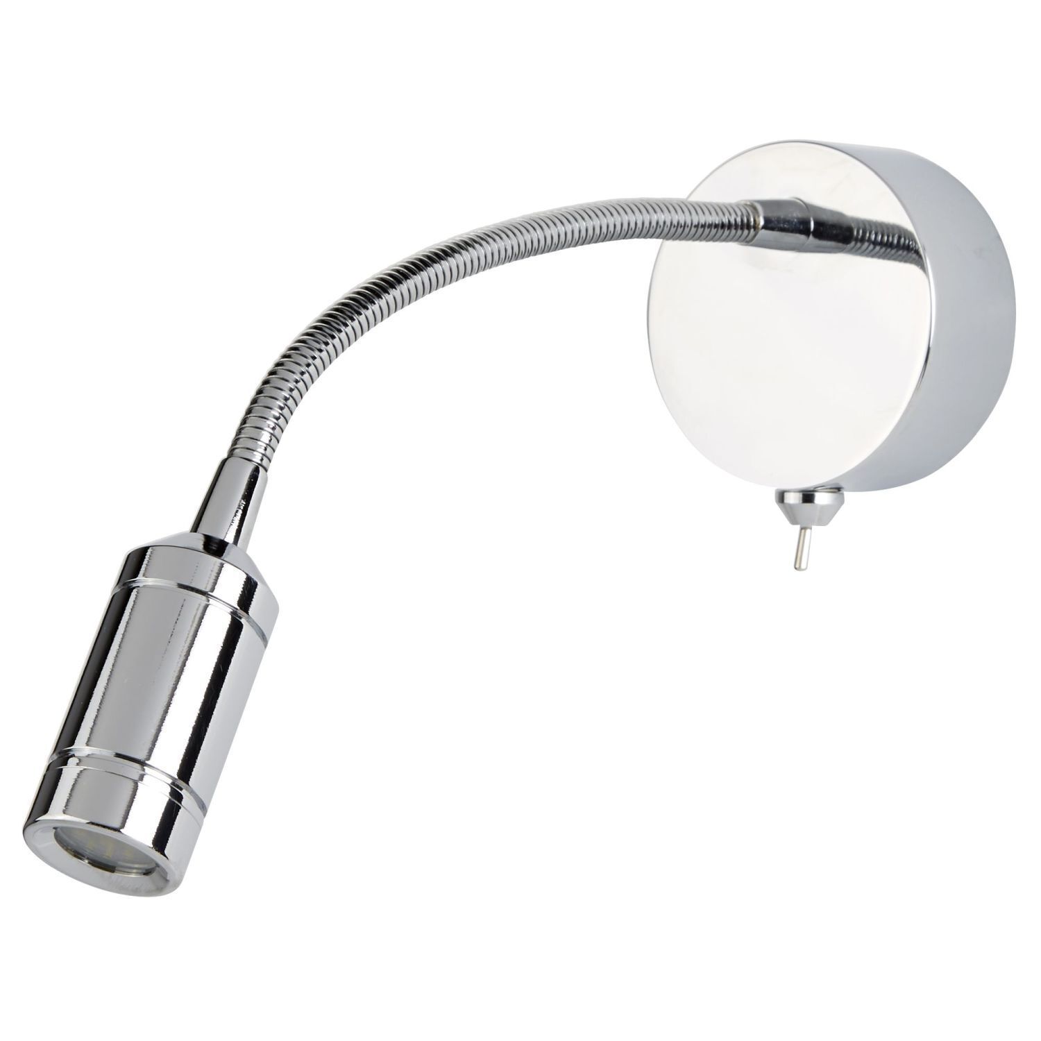LED Wandspot mit Schalter Flexarm Metall in Chrom 66 lm Drinnen, Zimmer, Duscharmatur, Spüle, Waschbeckenhahn