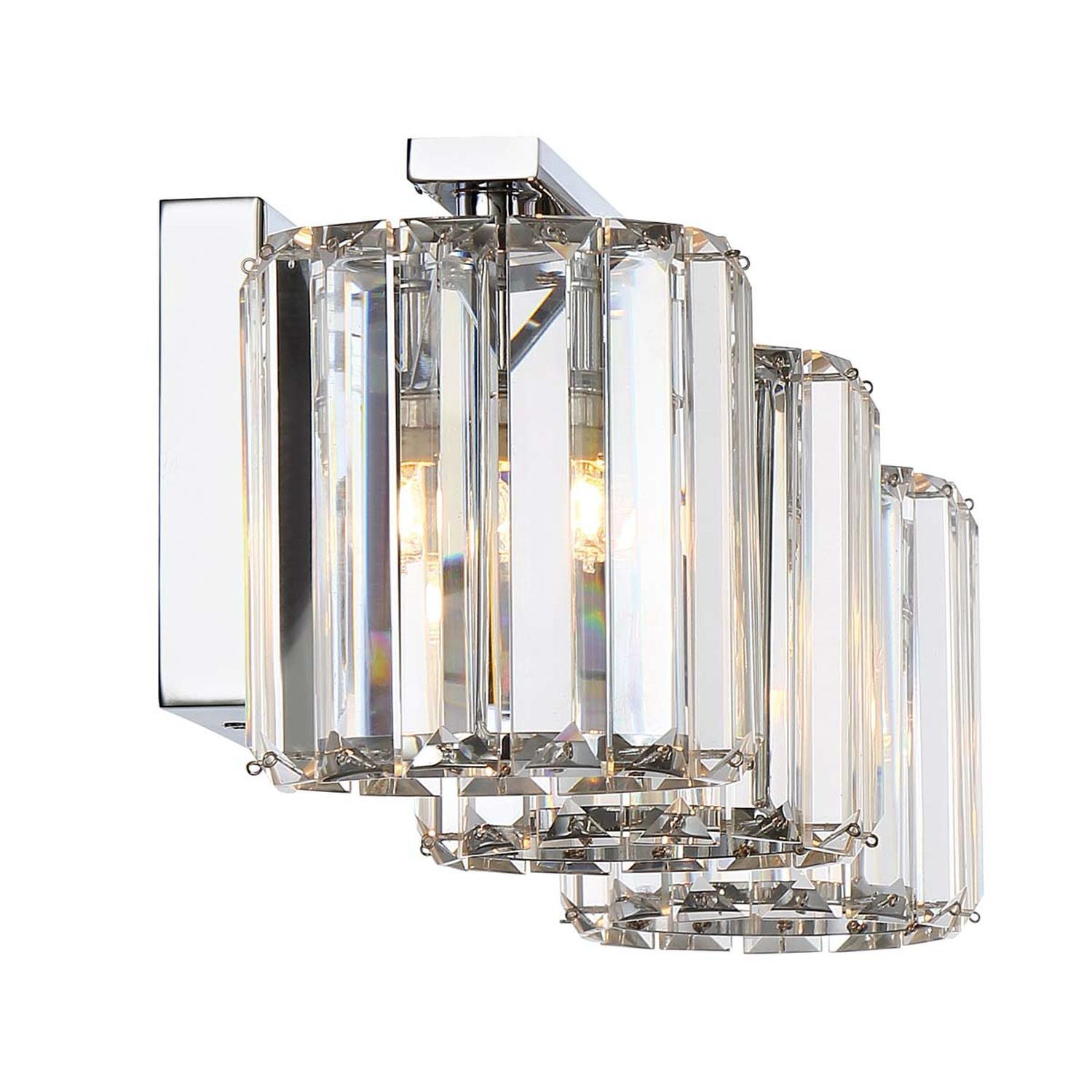 Applique salle de bain avec 3x LED G9 cristal IP44 chrome