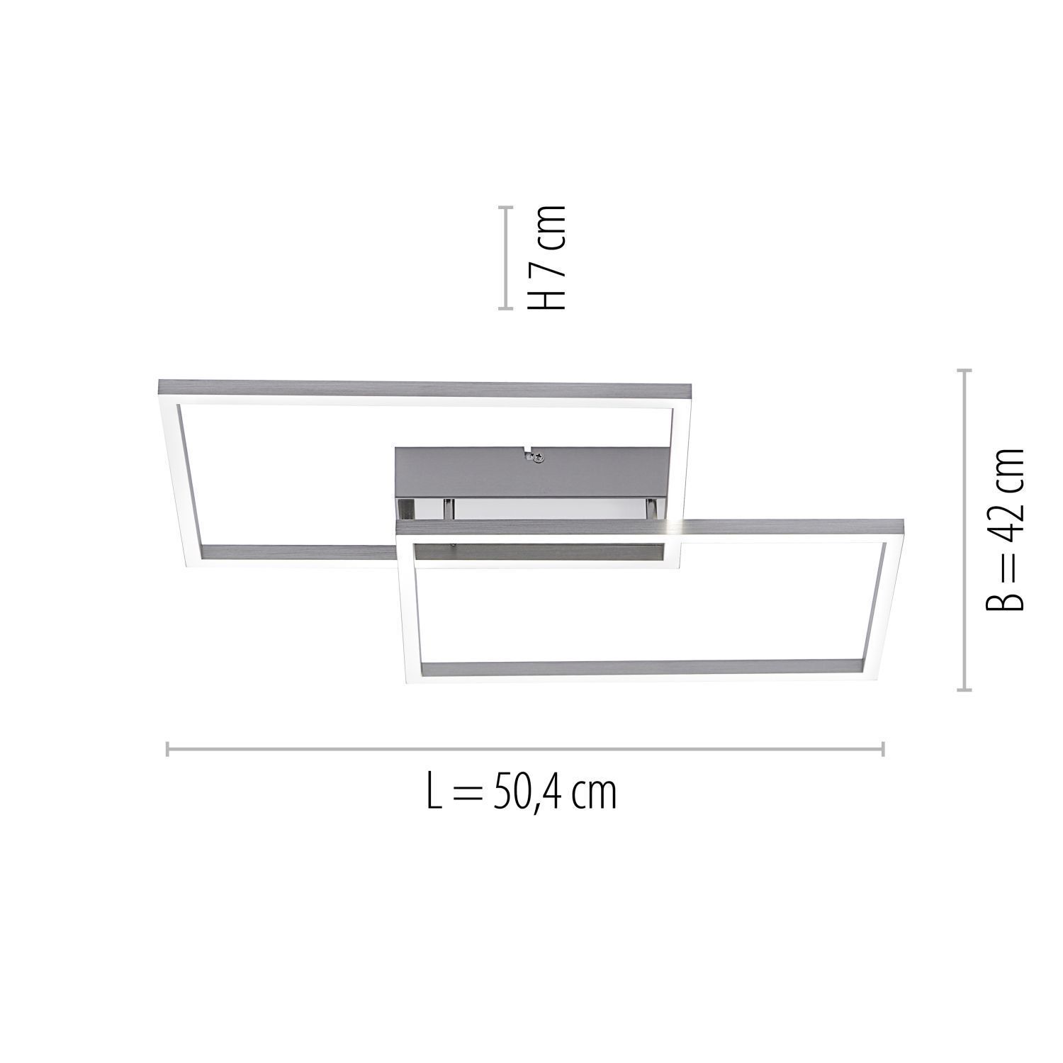 LED Deckenlampe in Stahl L:50,4 cm 2700-5000 K dimmbar Ablage
