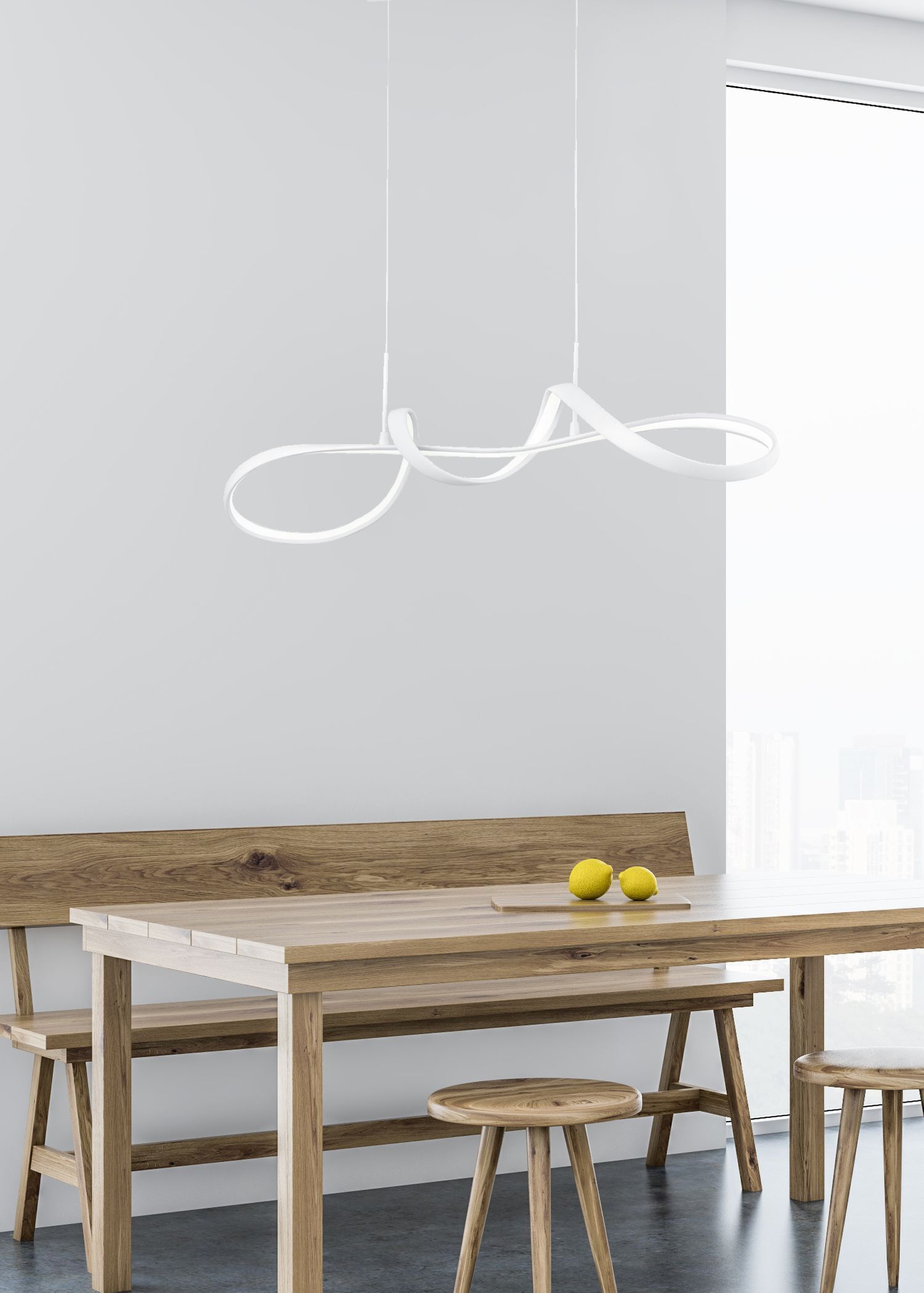 Suspension LED Blanc gradable 81 cm de long 37 W 4500 lm